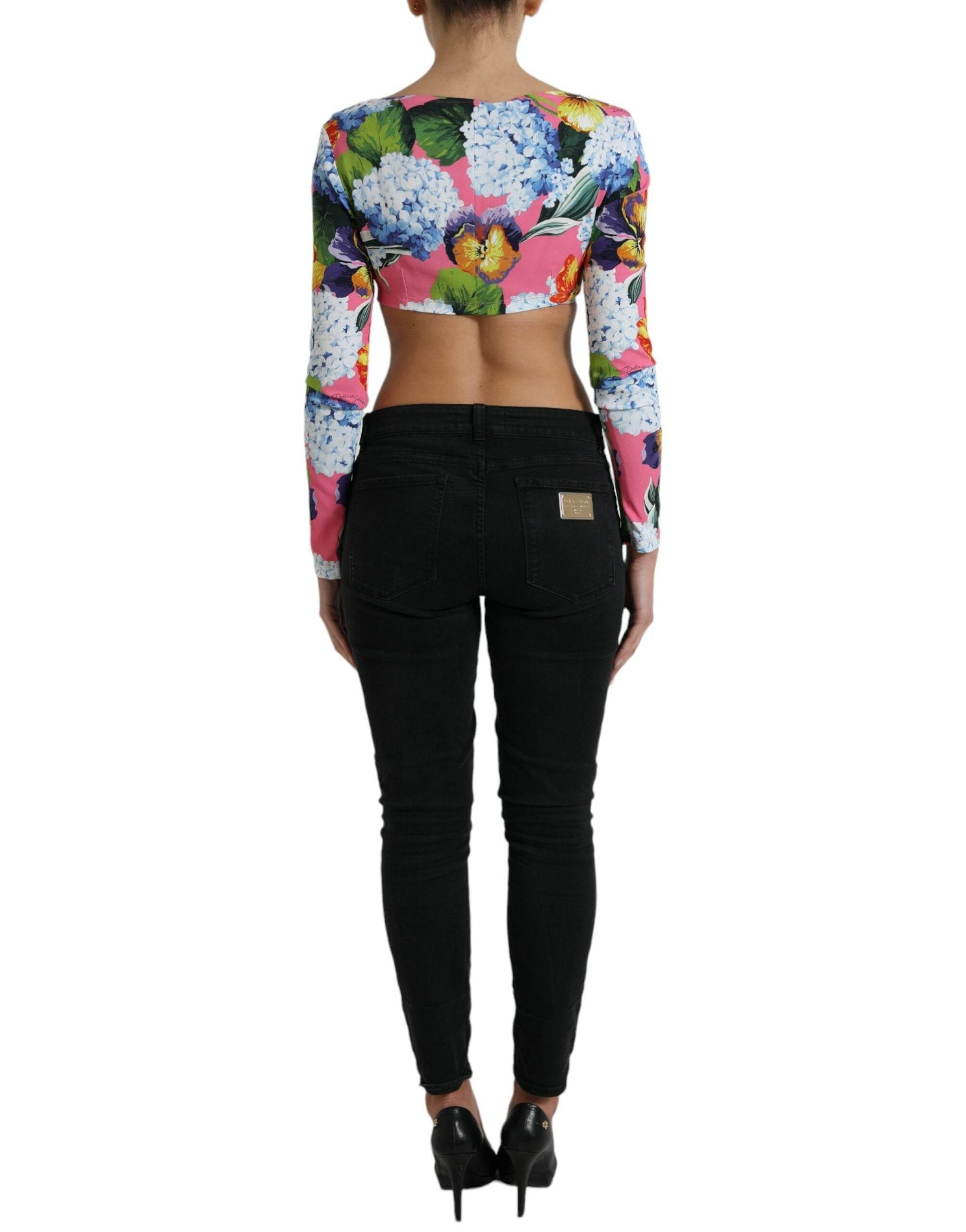 Dolce & Gabbana Floral Elegance Cropped Blouse - Hilstor