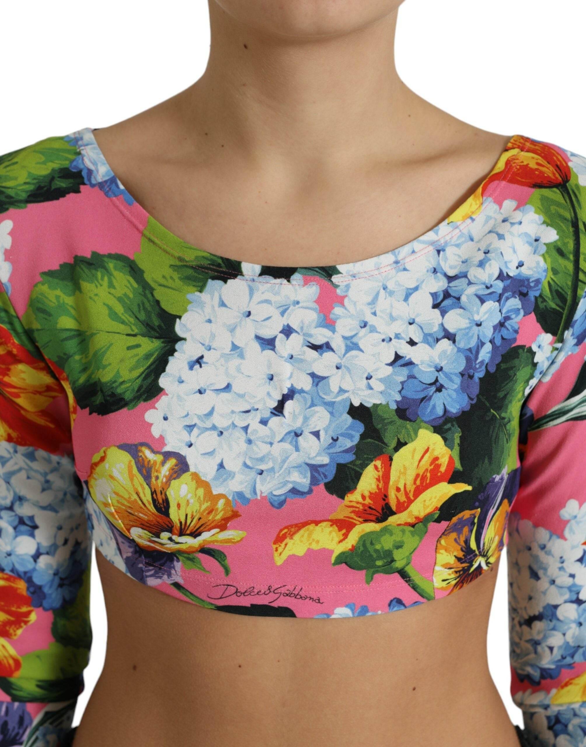 Dolce & Gabbana Floral Elegance Cropped Blouse - Hilstor