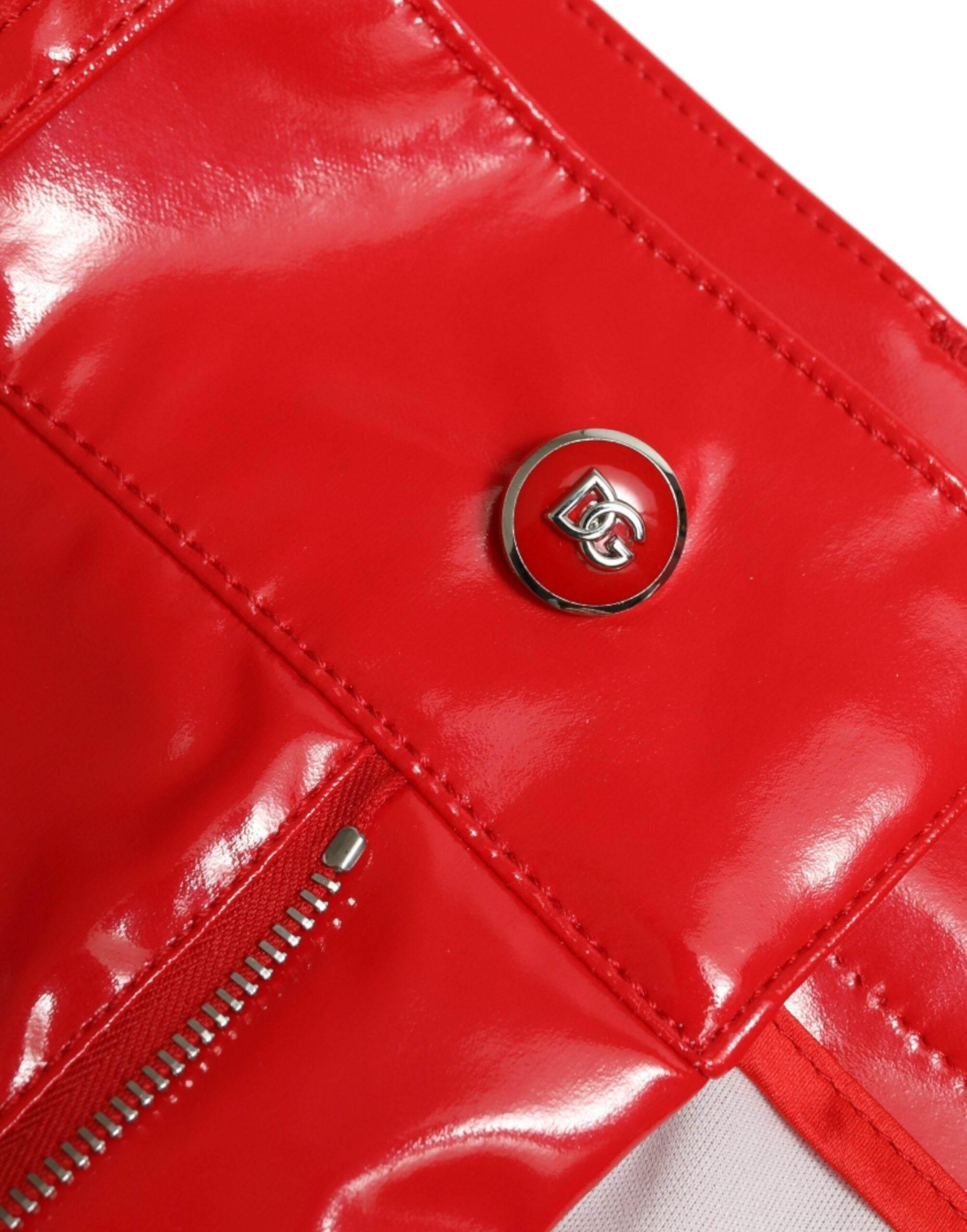 Dolce & Gabbana High Waist Red Skinny Pants - Sleek and Chic - Hilstor