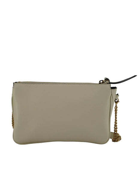Versace Elegant White Lamb Leather Crossbody Pouch - Hilstor