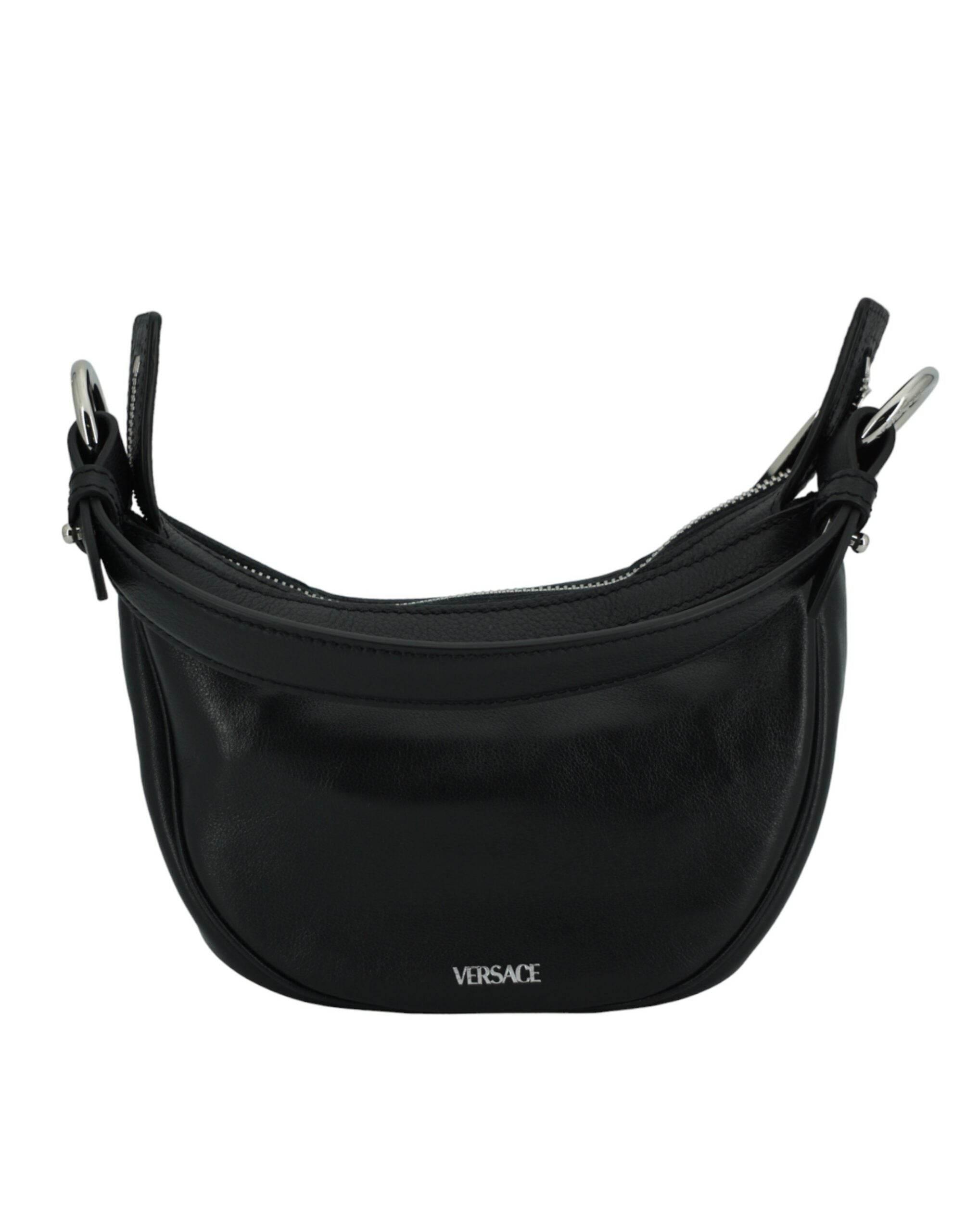 Versace Elegant Black Mini Hobo Shoulder Bag - Hilstor