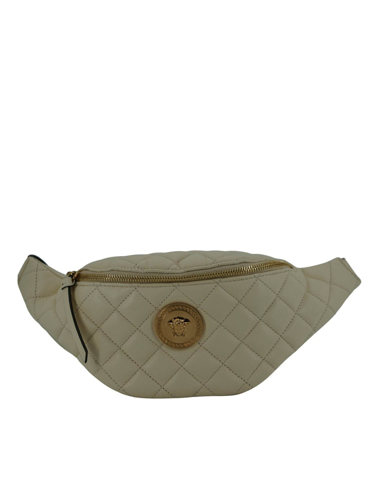 Versace Elegant White Lamb Leather Belt Bag - Hilstor