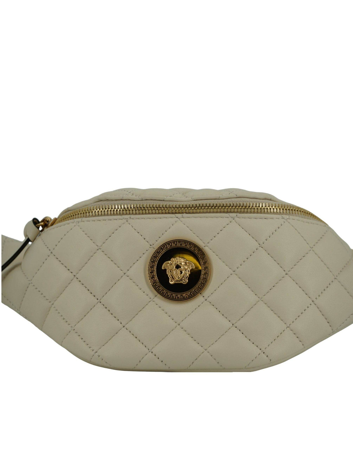 Versace Elegant White Lamb Leather Belt Bag - Hilstor