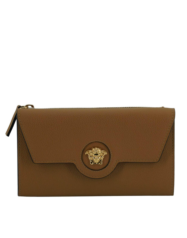 Versace Elegant Calf Leather Wallet with Medusa Logo - Hilstor