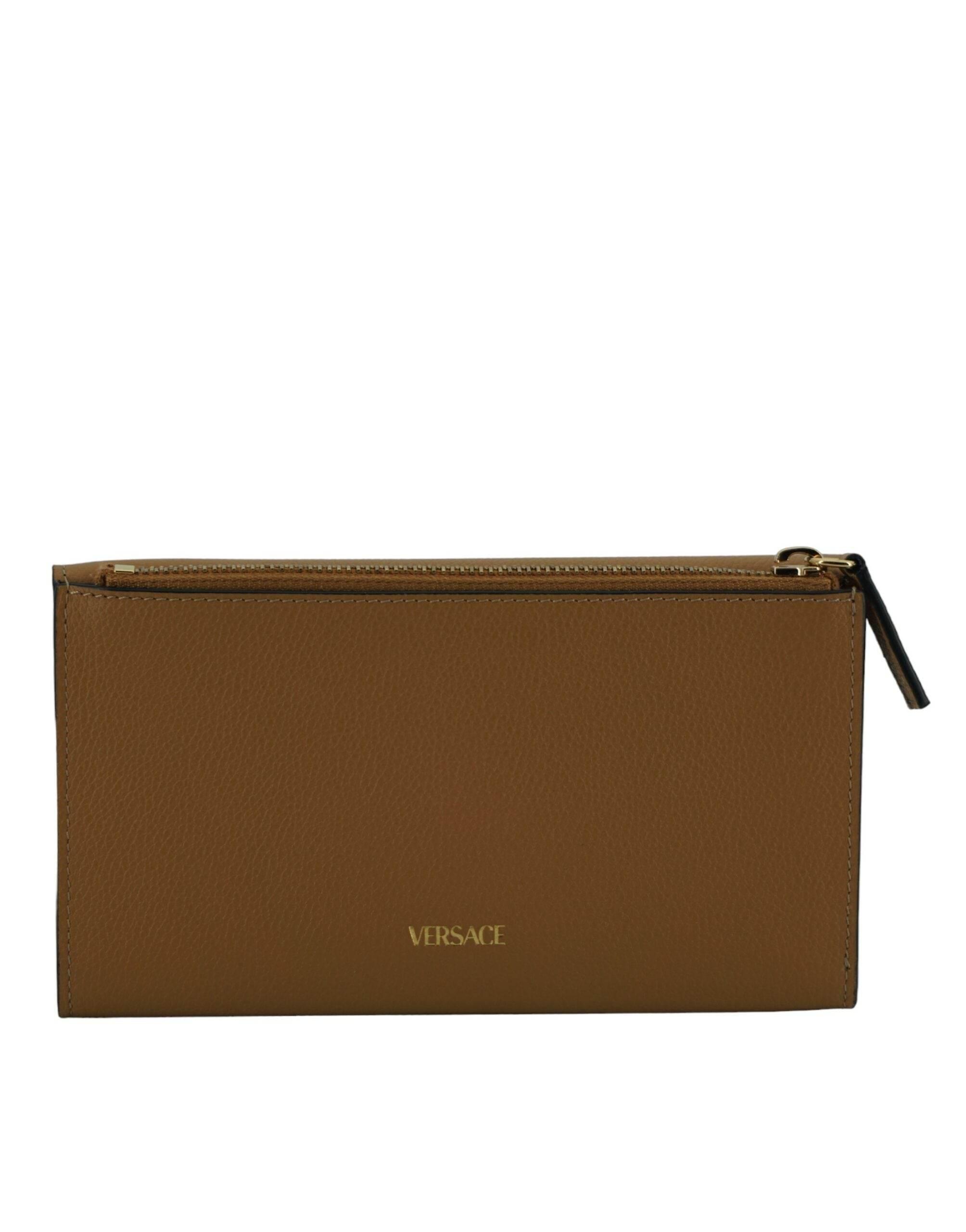 Versace Elegant Calf Leather Wallet with Medusa Logo - Hilstor