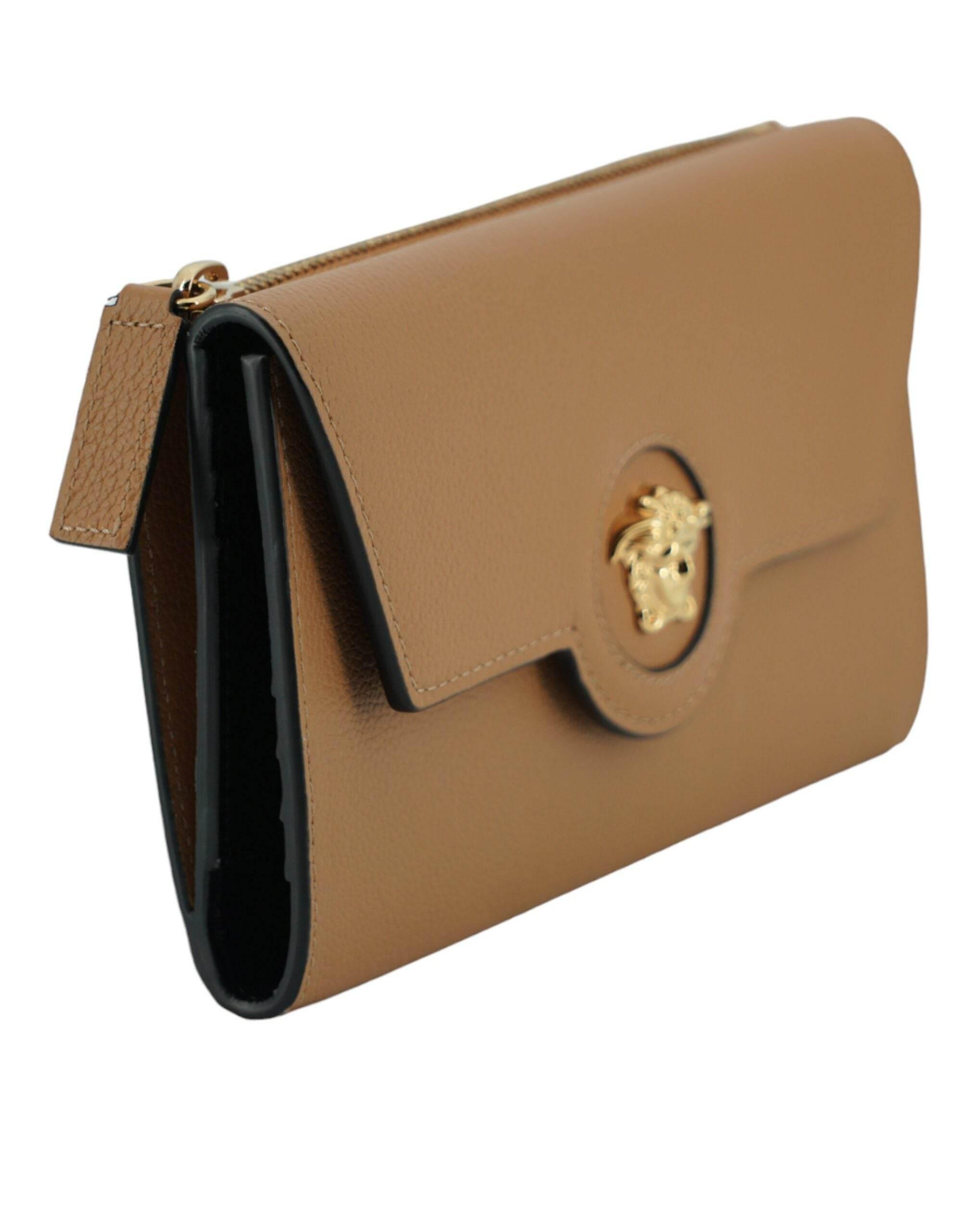 Versace Elegant Calf Leather Wallet with Medusa Logo - Hilstor