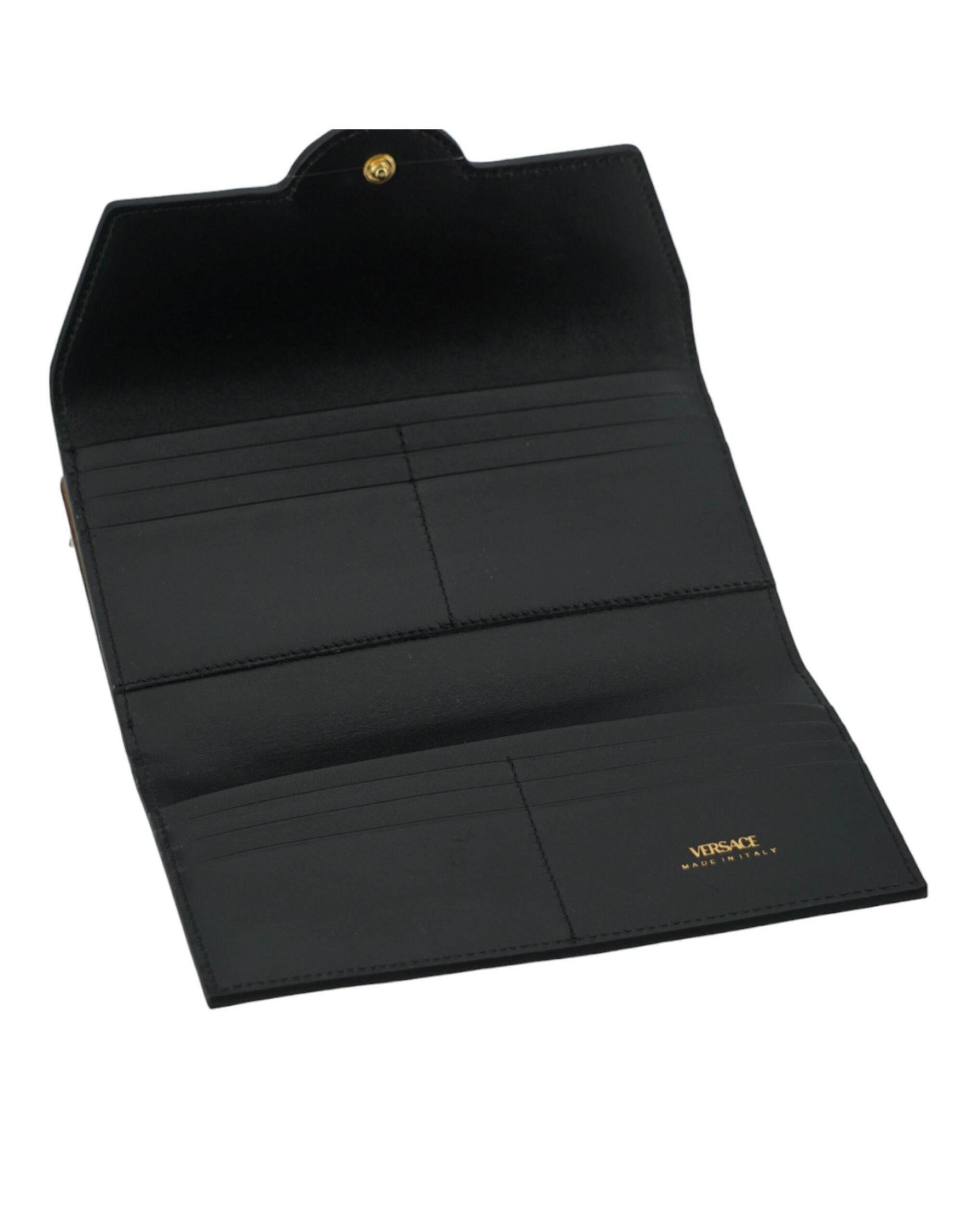 Versace Elegant Calf Leather Wallet with Medusa Logo - Hilstor