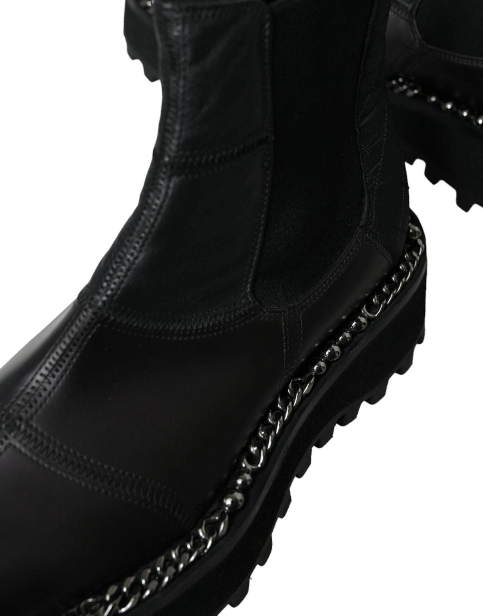 Dolce & Gabbana Elegant Black Chelsea Slip-On Boots - Hilstor