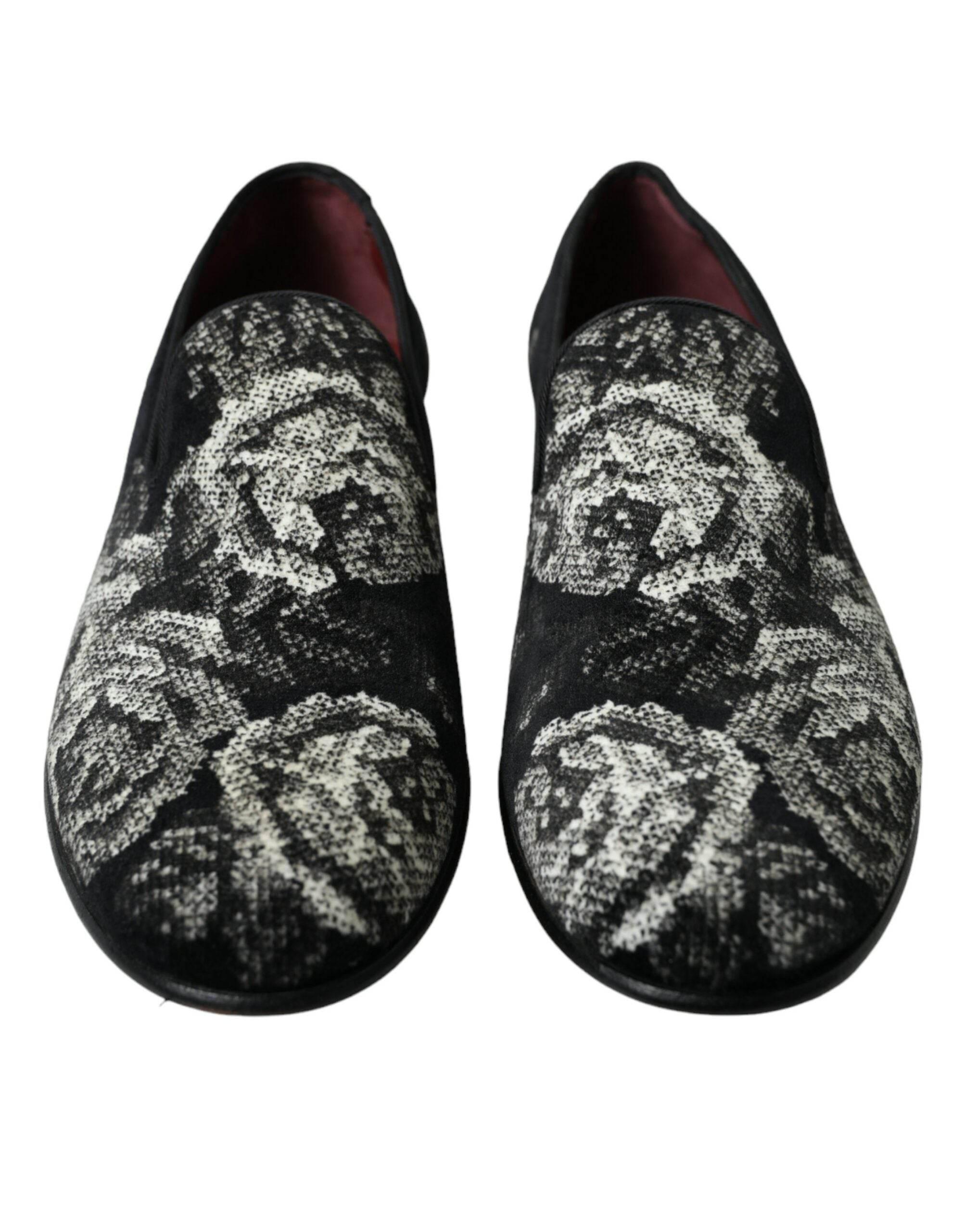 Dolce & Gabbana Elegant Floral Velvet Loafers - Hilstor