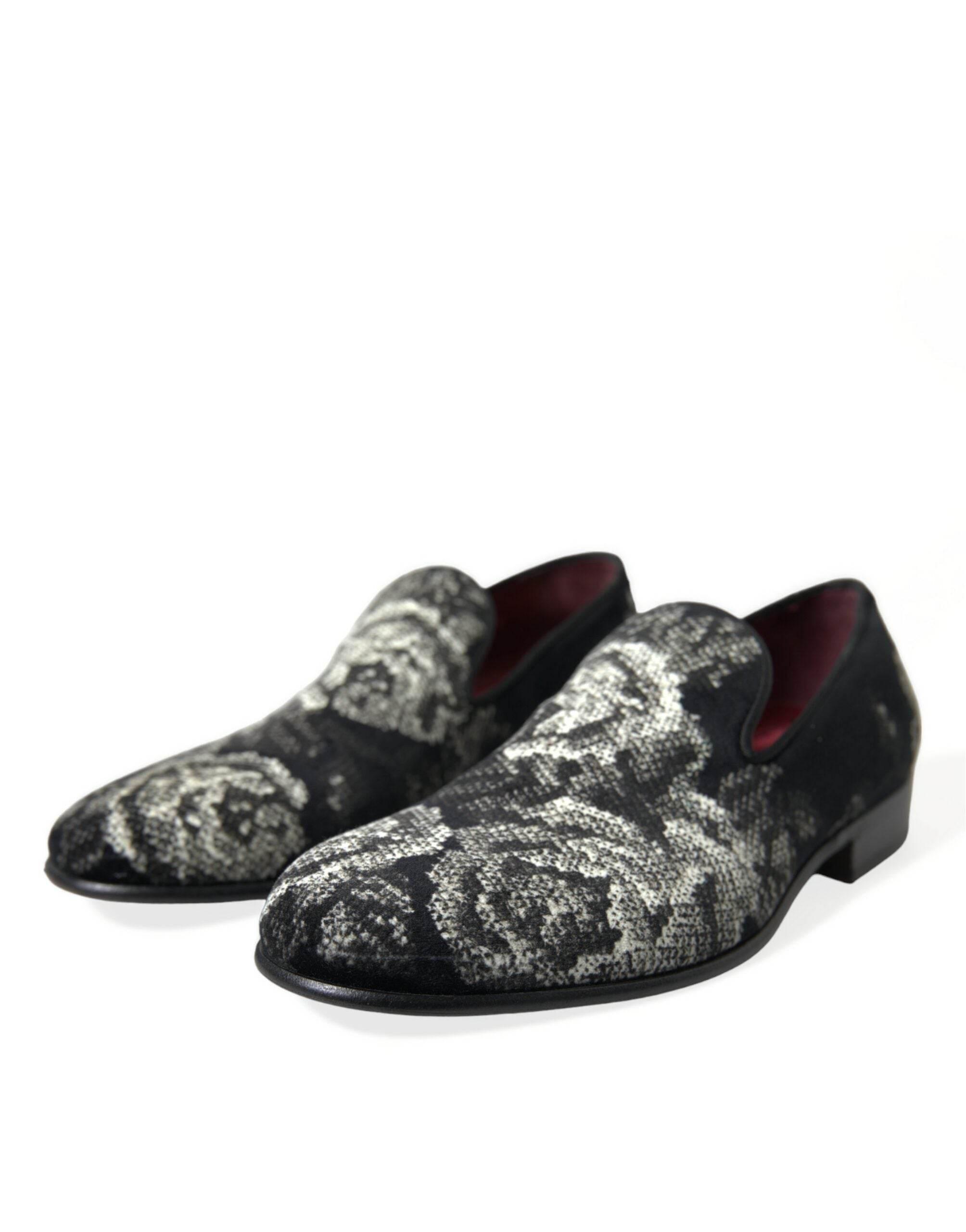 Dolce & Gabbana Elegant Floral Velvet Loafers - Hilstor