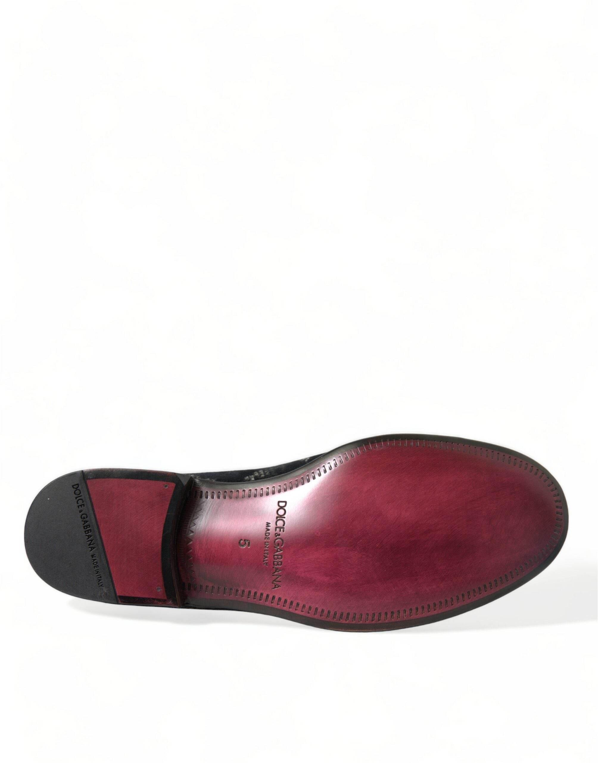 Dolce & Gabbana Elegant Floral Velvet Loafers - Hilstor