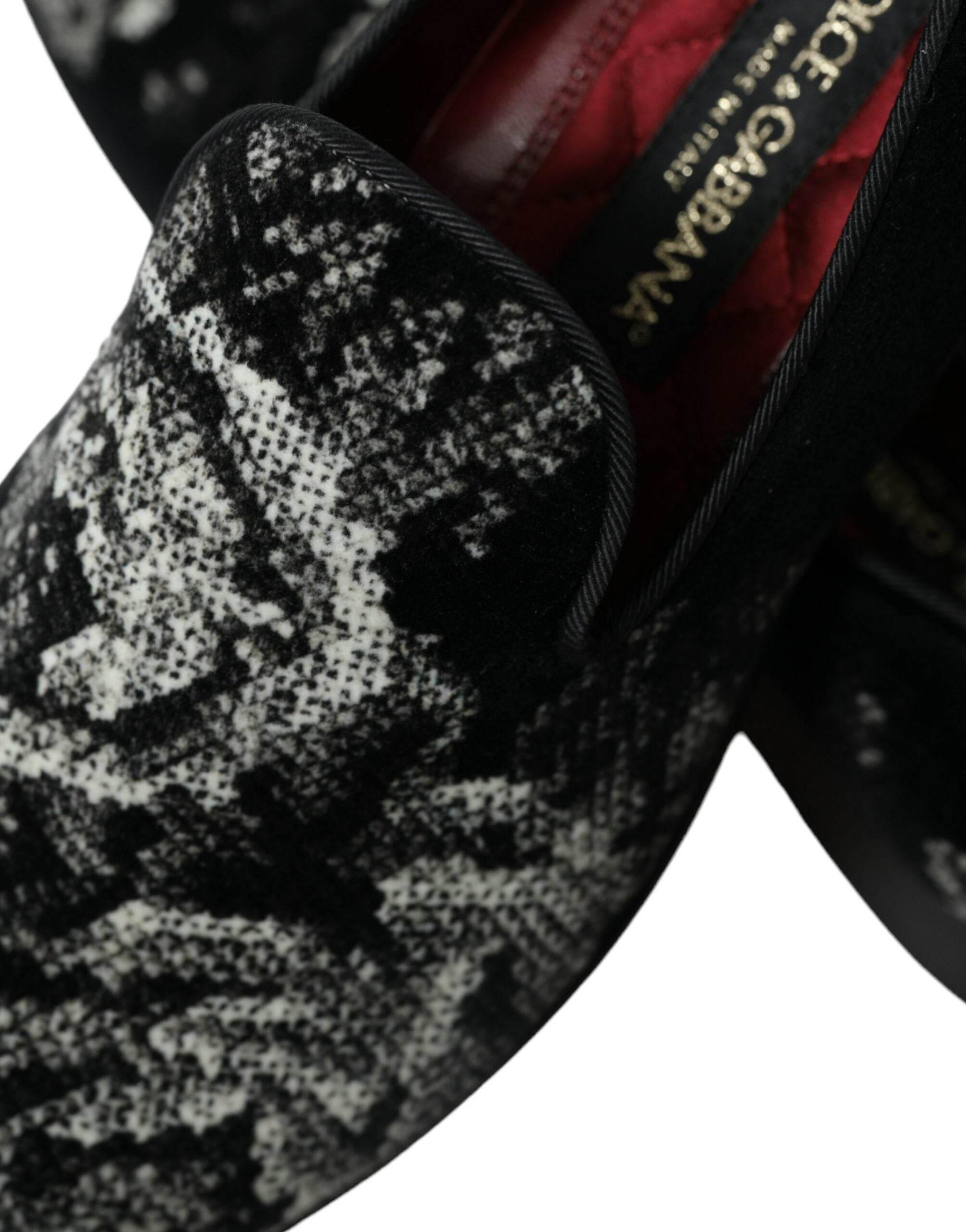 Dolce & Gabbana Elegant Floral Velvet Loafers - Hilstor