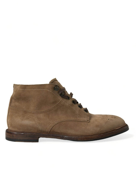 Dolce & Gabbana Elegant Leather Ankle Lace-Up Boots - Hilstor