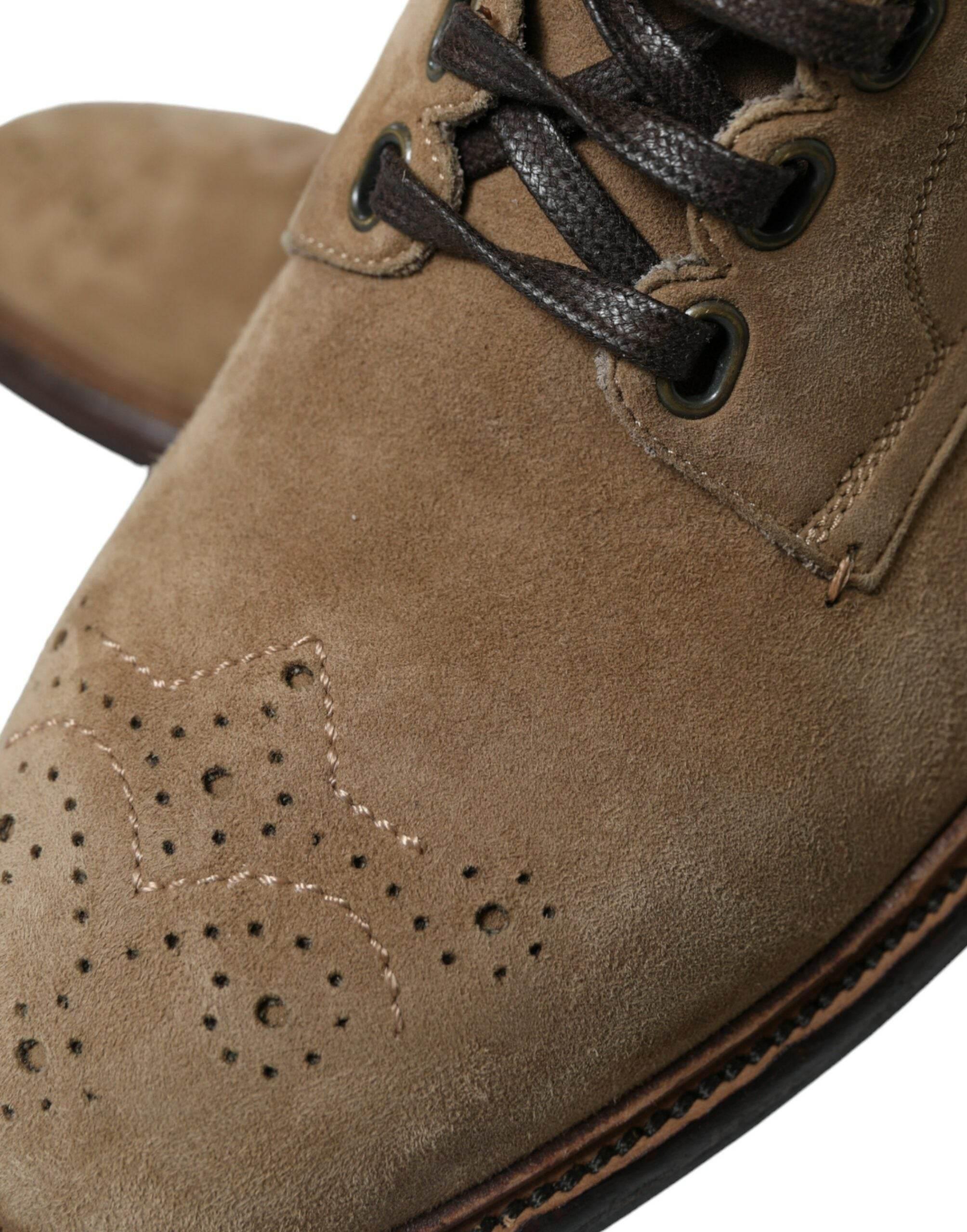 Dolce & Gabbana Elegant Leather Ankle Lace-Up Boots - Hilstor