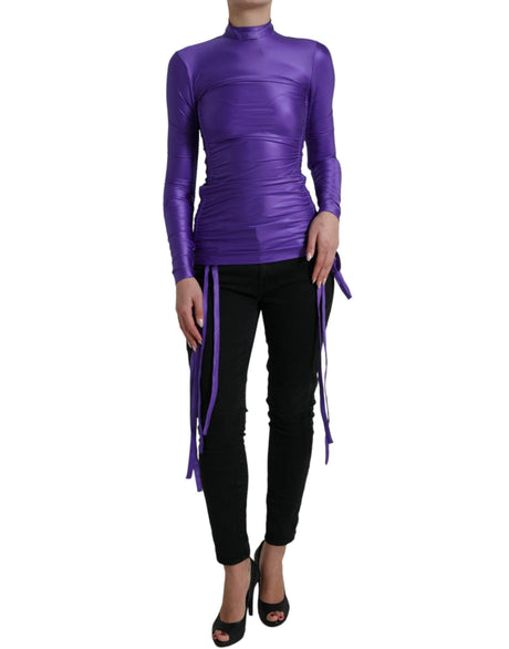 Dolce & Gabbana Elegant Long Sleeve Zip-Back Top - Hilstor