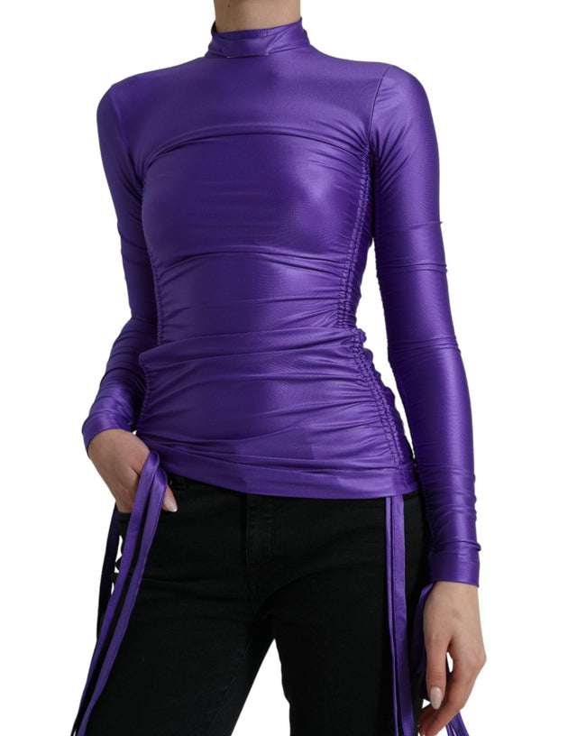 Dolce & Gabbana Elegant Long Sleeve Zip-Back Top - Hilstor