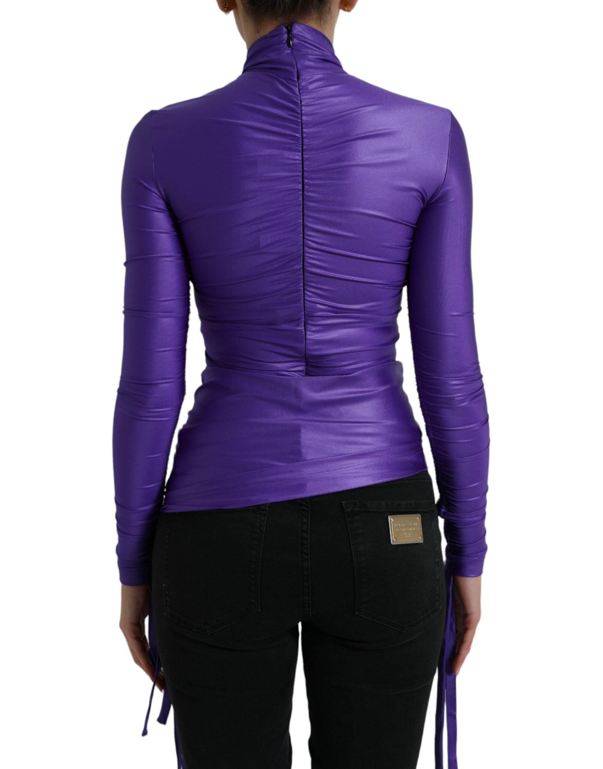 Dolce & Gabbana Elegant Long Sleeve Zip-Back Top - Hilstor