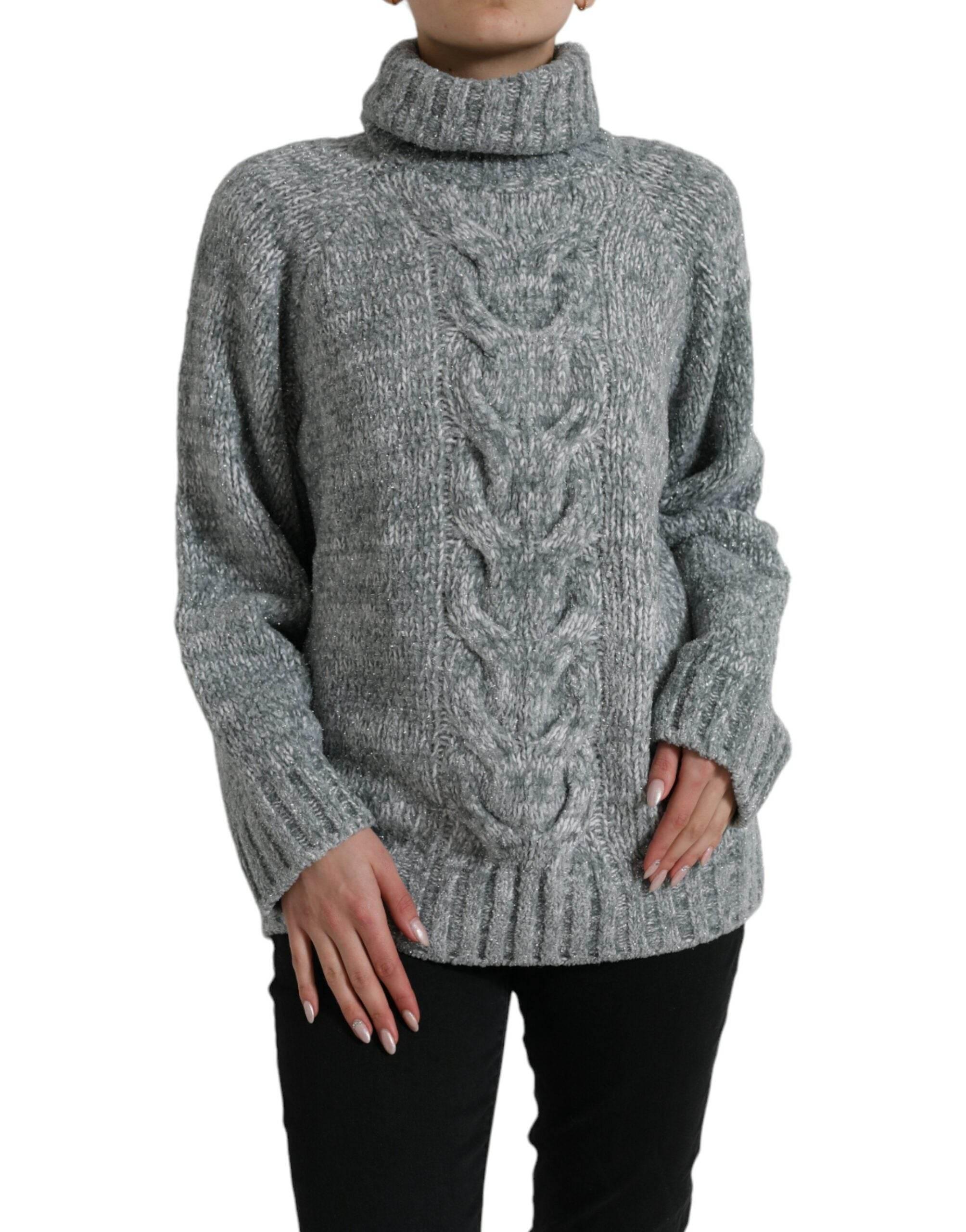Dolce & Gabbana Gray Cashmere Turtle Neck Pullover Sweater - Hilstor