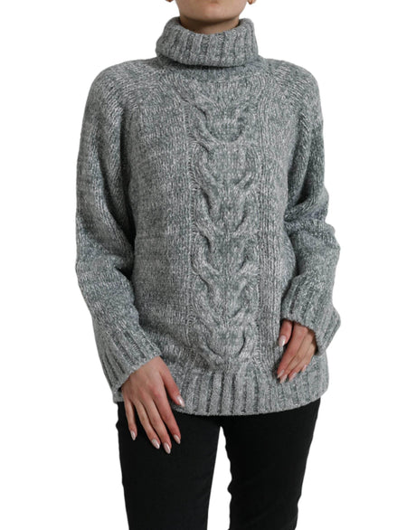 Dolce & Gabbana Gray Cashmere Turtle Neck Pullover Sweater - Hilstor