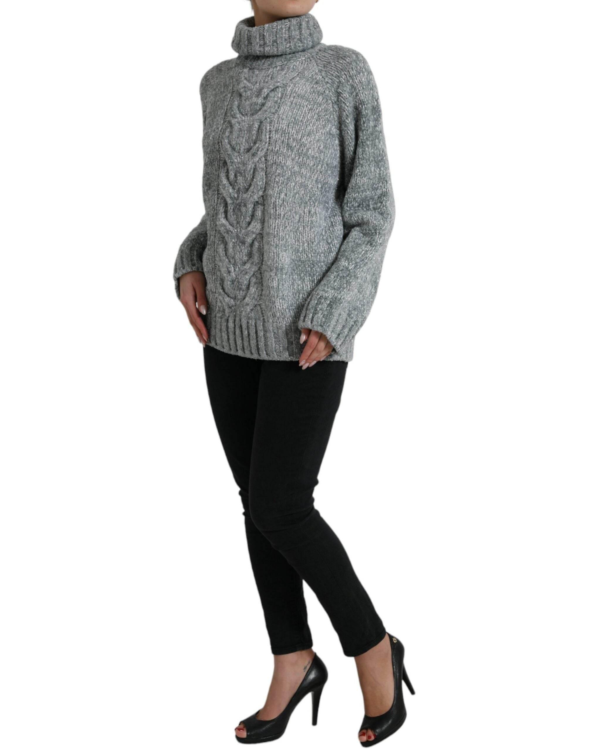 Dolce & Gabbana Gray Cashmere Turtle Neck Pullover Sweater - Hilstor