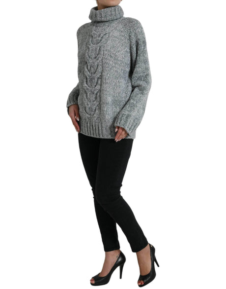 Dolce & Gabbana Gray Cashmere Turtle Neck Pullover Sweater - Hilstor