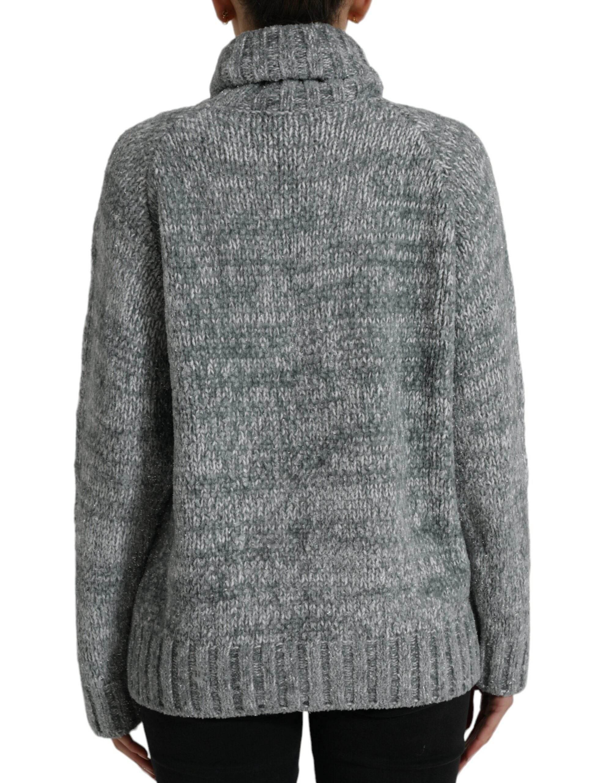 Dolce & Gabbana Gray Cashmere Turtle Neck Pullover Sweater - Hilstor