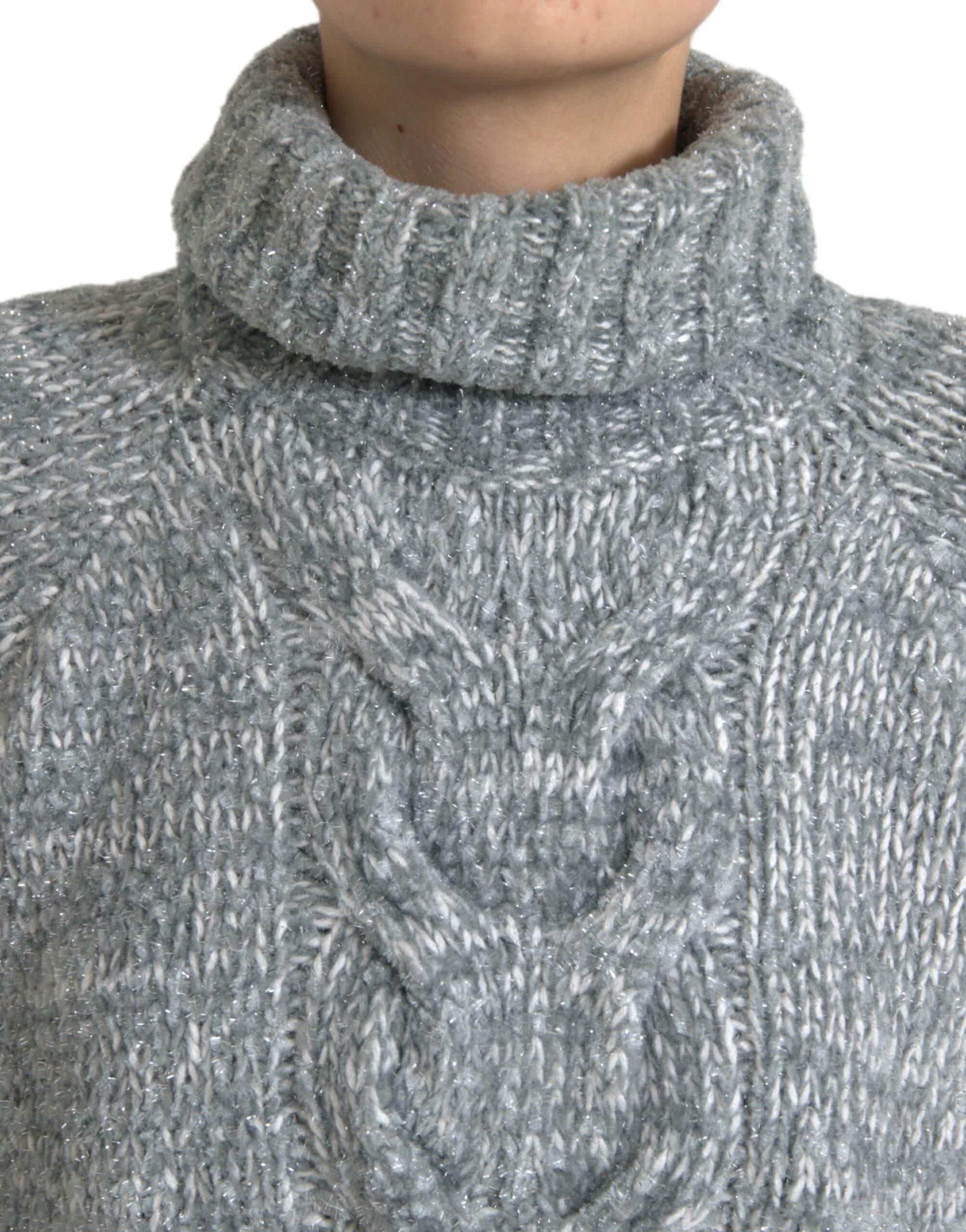 Dolce & Gabbana Gray Cashmere Turtle Neck Pullover Sweater - Hilstor