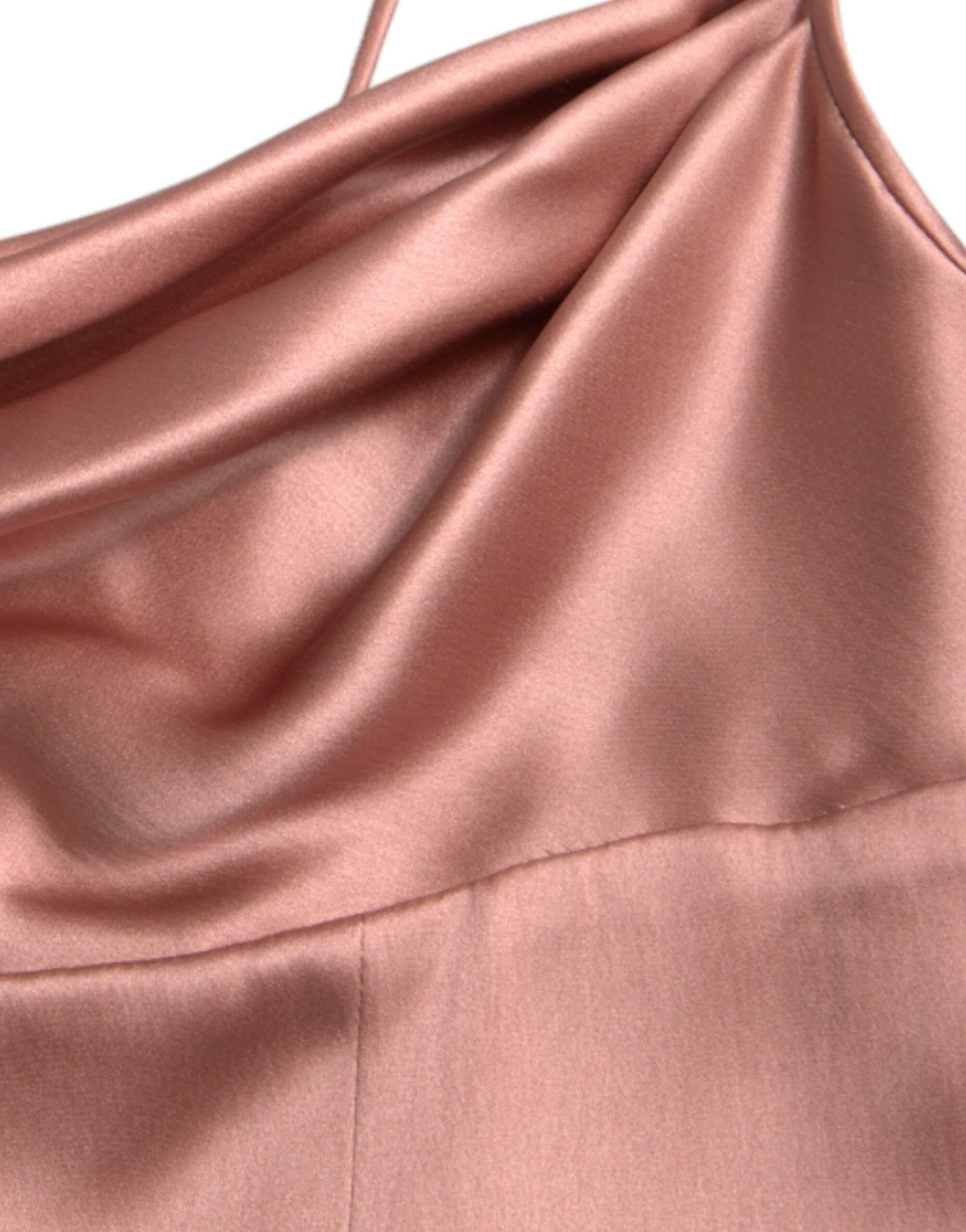 Dolce & Gabbana Elegant Long Silk Gown in Pink - Hilstor
