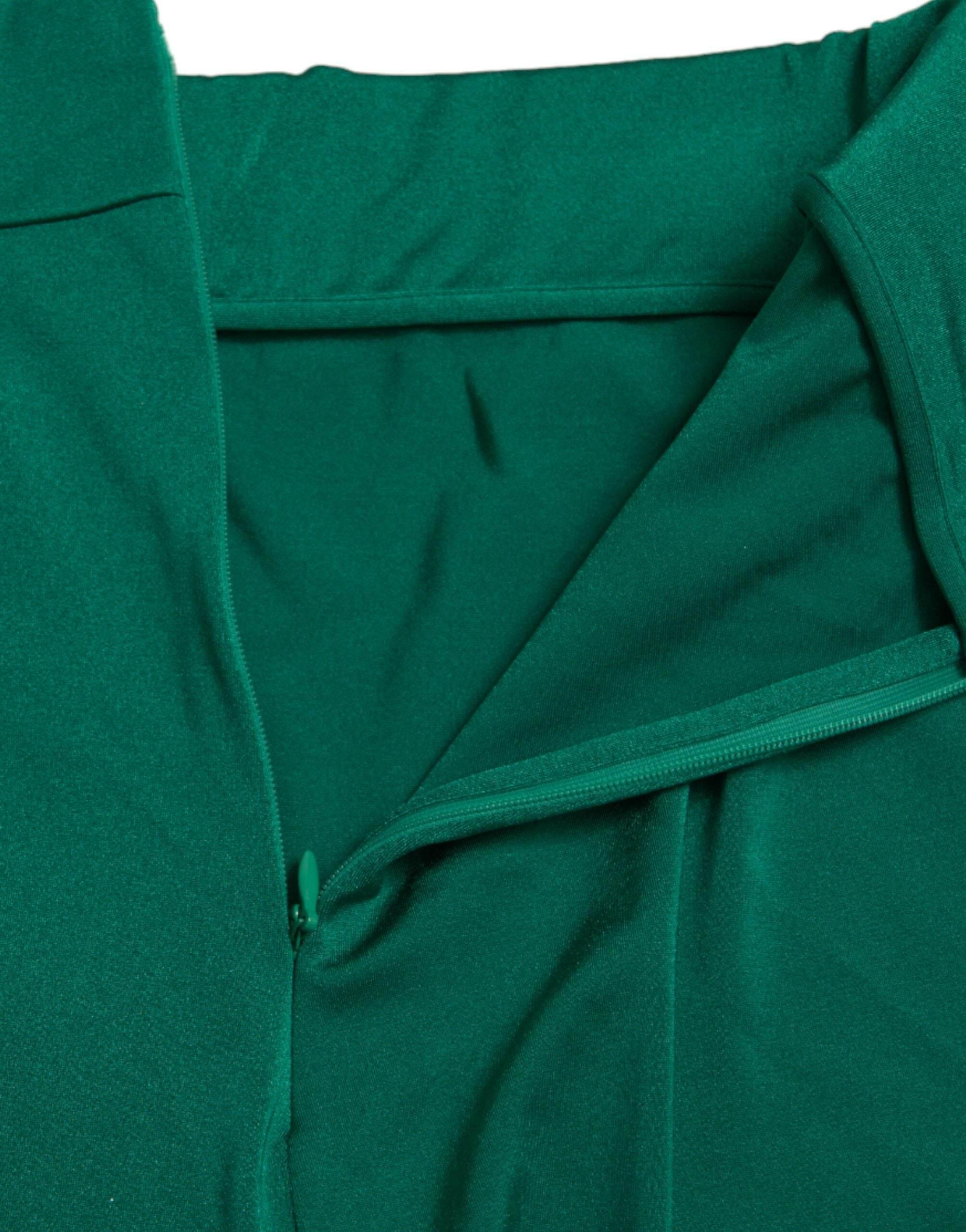 Dolce & Gabbana Green Nylon Stretch Slim Leggings Pants - Hilstor