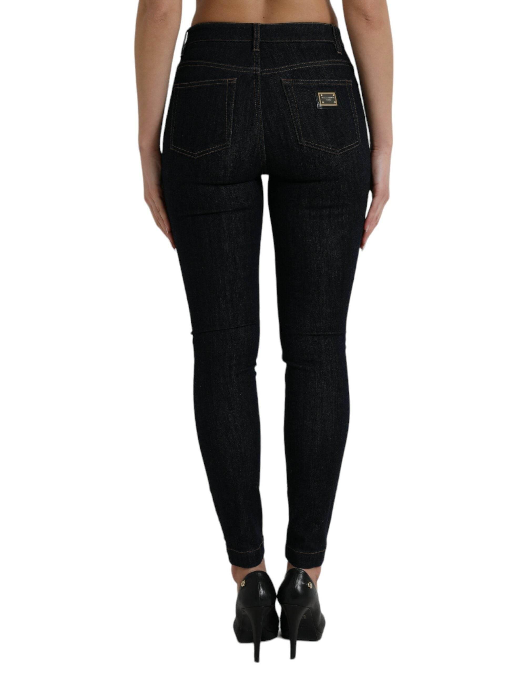 Dolce & Gabbana Blue Cotton Stretch Denim Skinny Jeans - Hilstor
