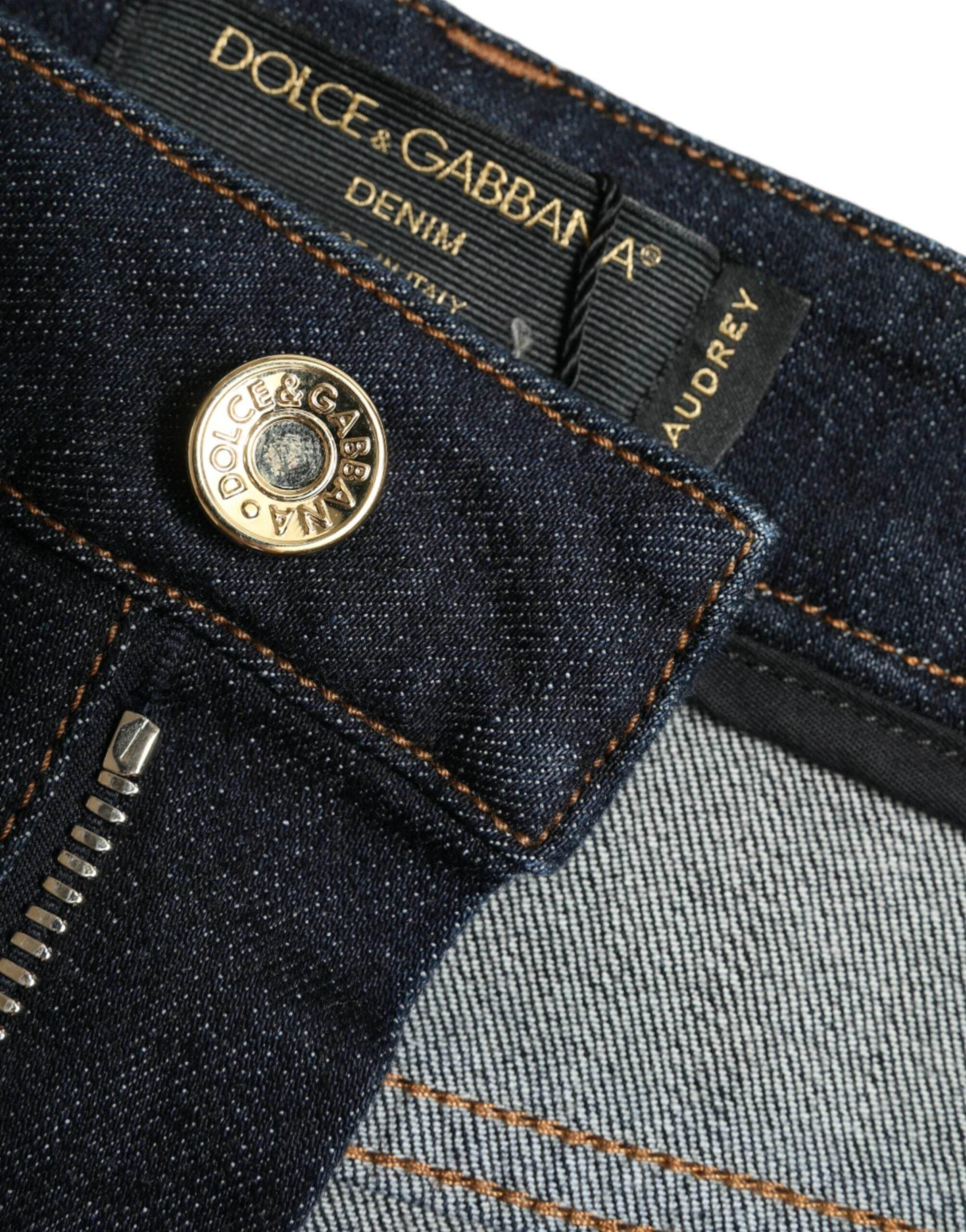 Dolce & Gabbana Blue Cotton Stretch Denim Skinny Jeans - Hilstor