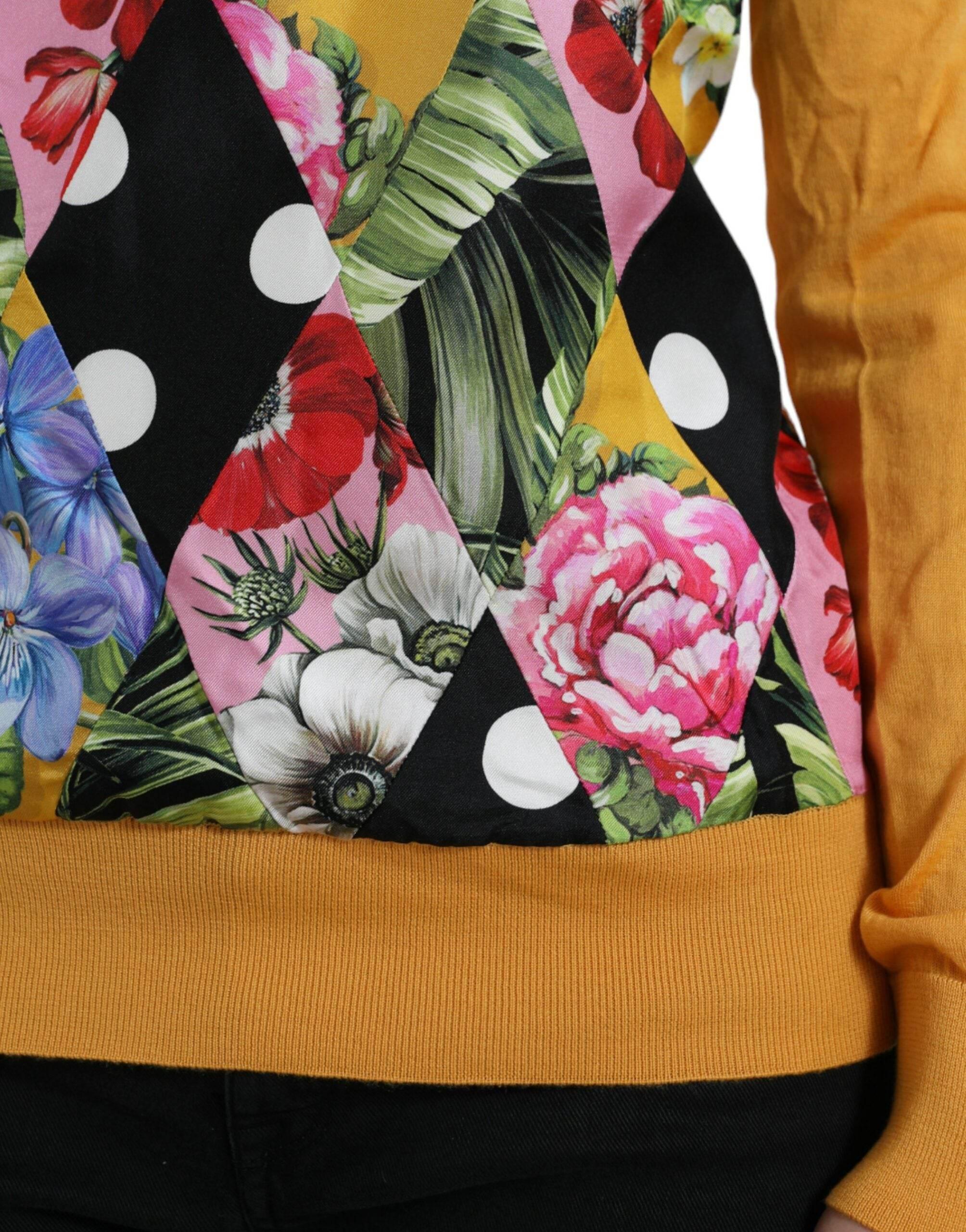 Dolce & Gabbana Elegant Patchwork Henley Silk Blend Sweater - Hilstor