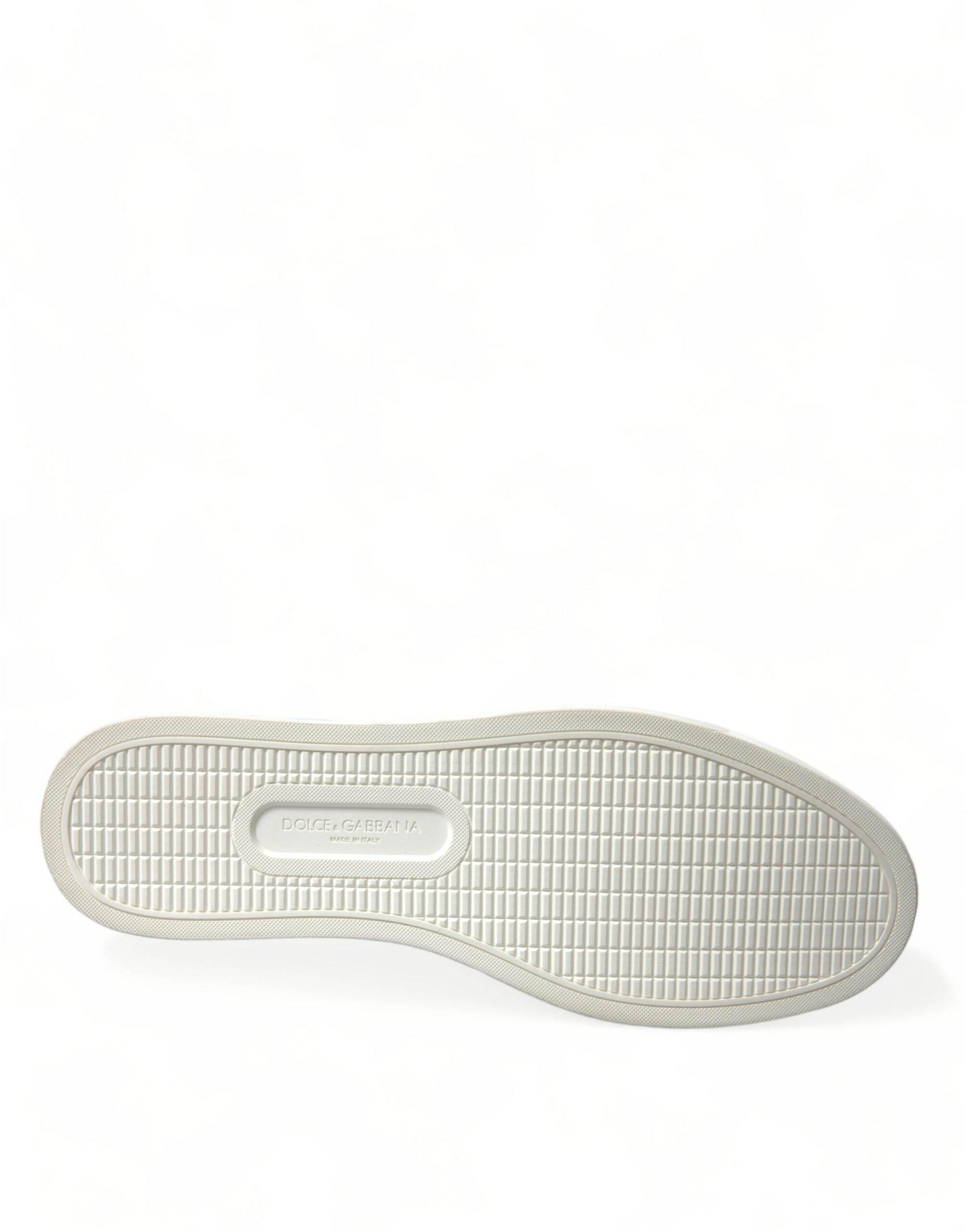 Dolce & Gabbana Exclusive White Bordeaux Low Top Sneakers - Hilstor