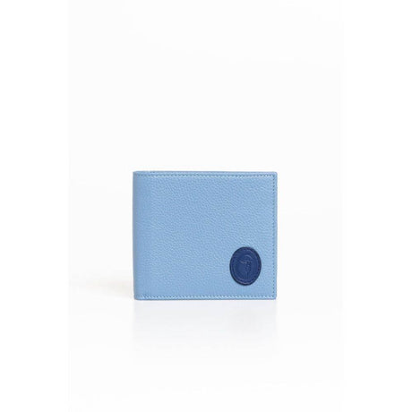 Trussardi Light Blue Leather Men Wallet - Hilstor
