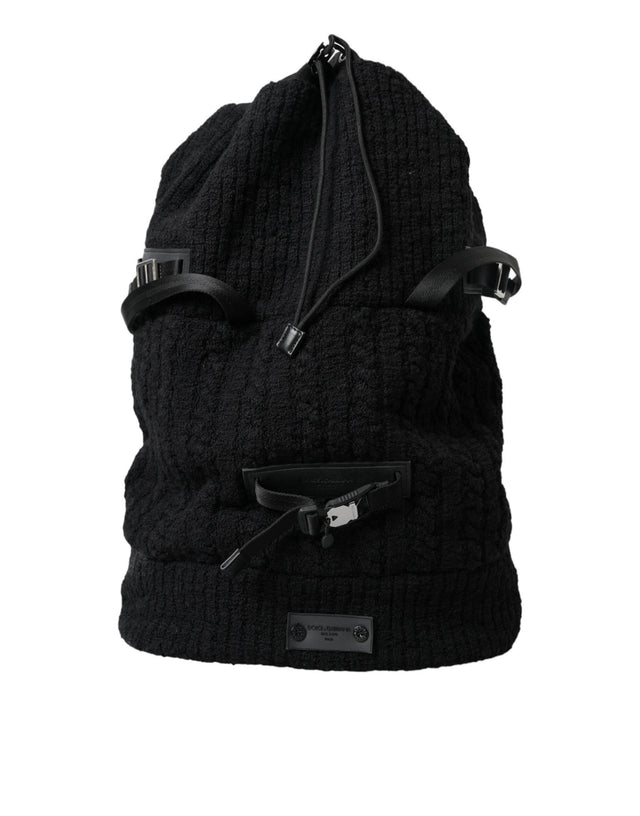 Dolce & Gabbana Elegant Tricot Wool-Blend Backpack in Black - Hilstor