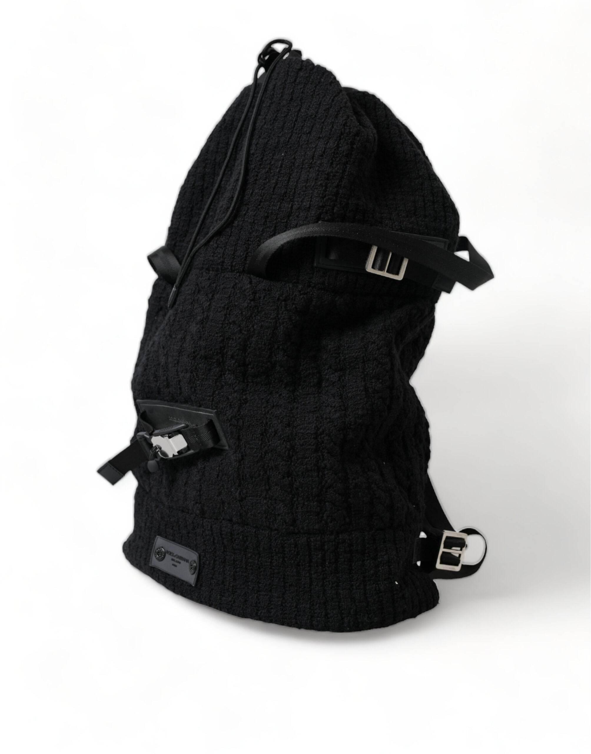 Dolce & Gabbana Elegant Tricot Wool-Blend Backpack in Black - Hilstor