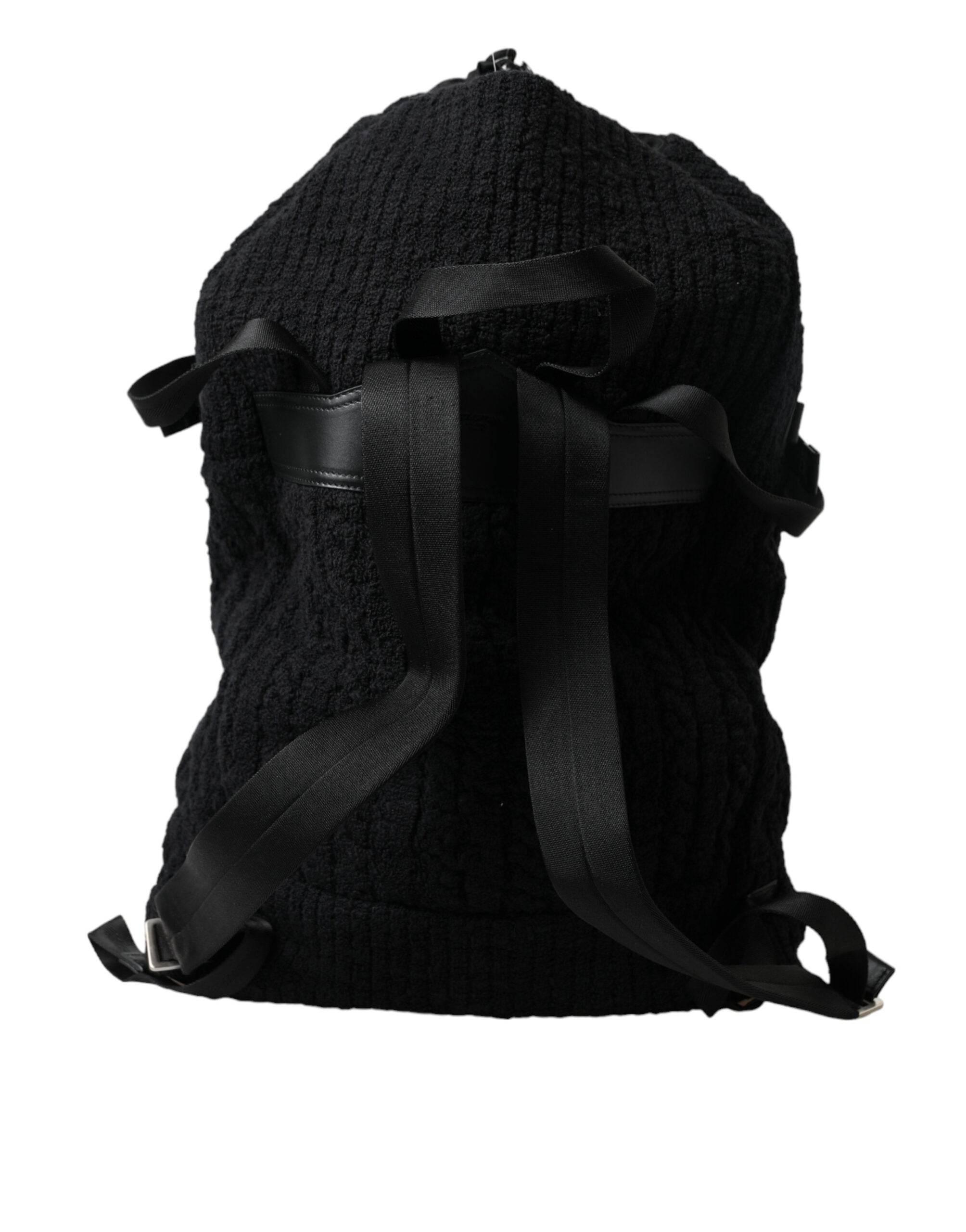 Dolce & Gabbana Elegant Tricot Wool-Blend Backpack in Black - Hilstor