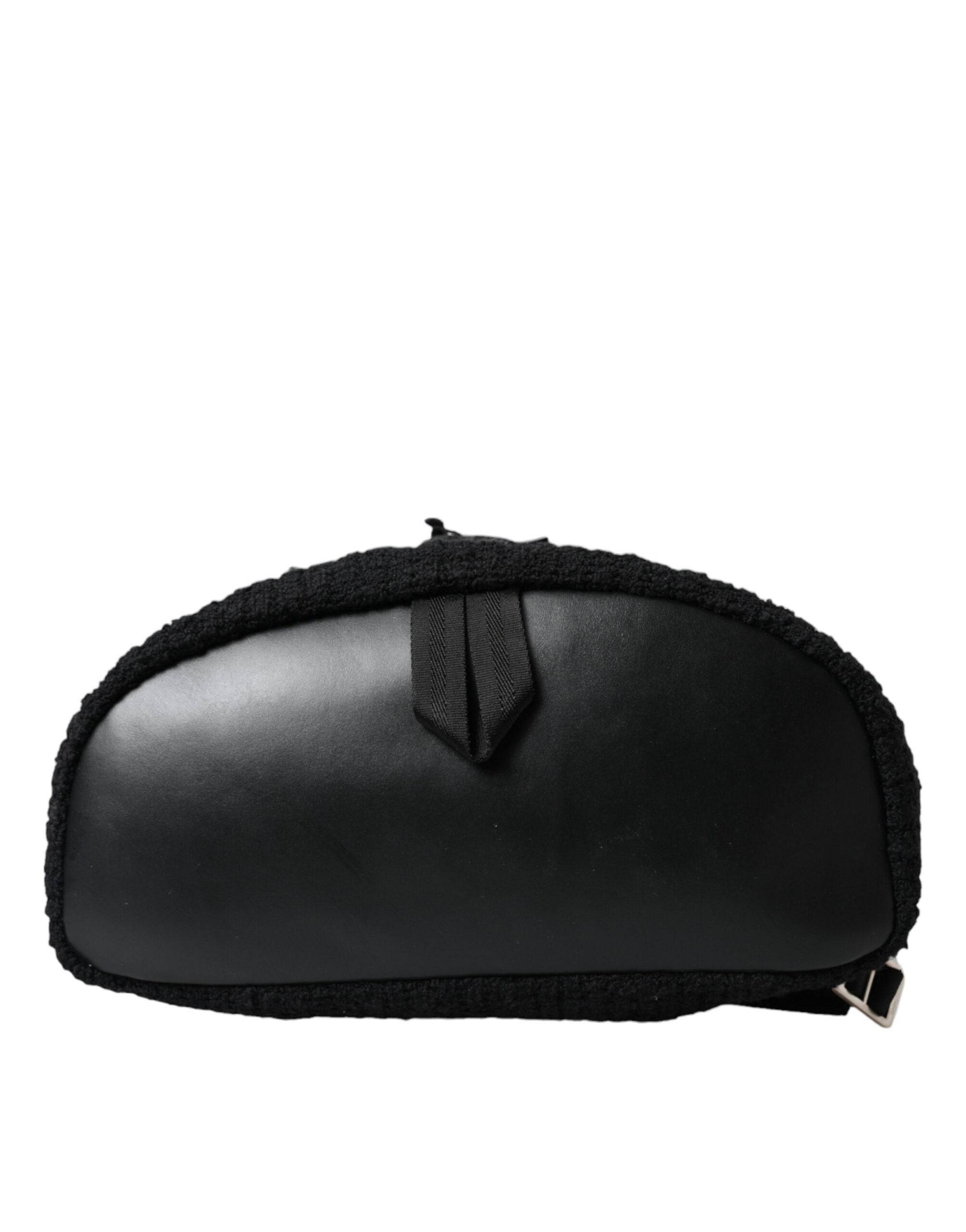 Dolce & Gabbana Elegant Tricot Wool-Blend Backpack in Black - Hilstor