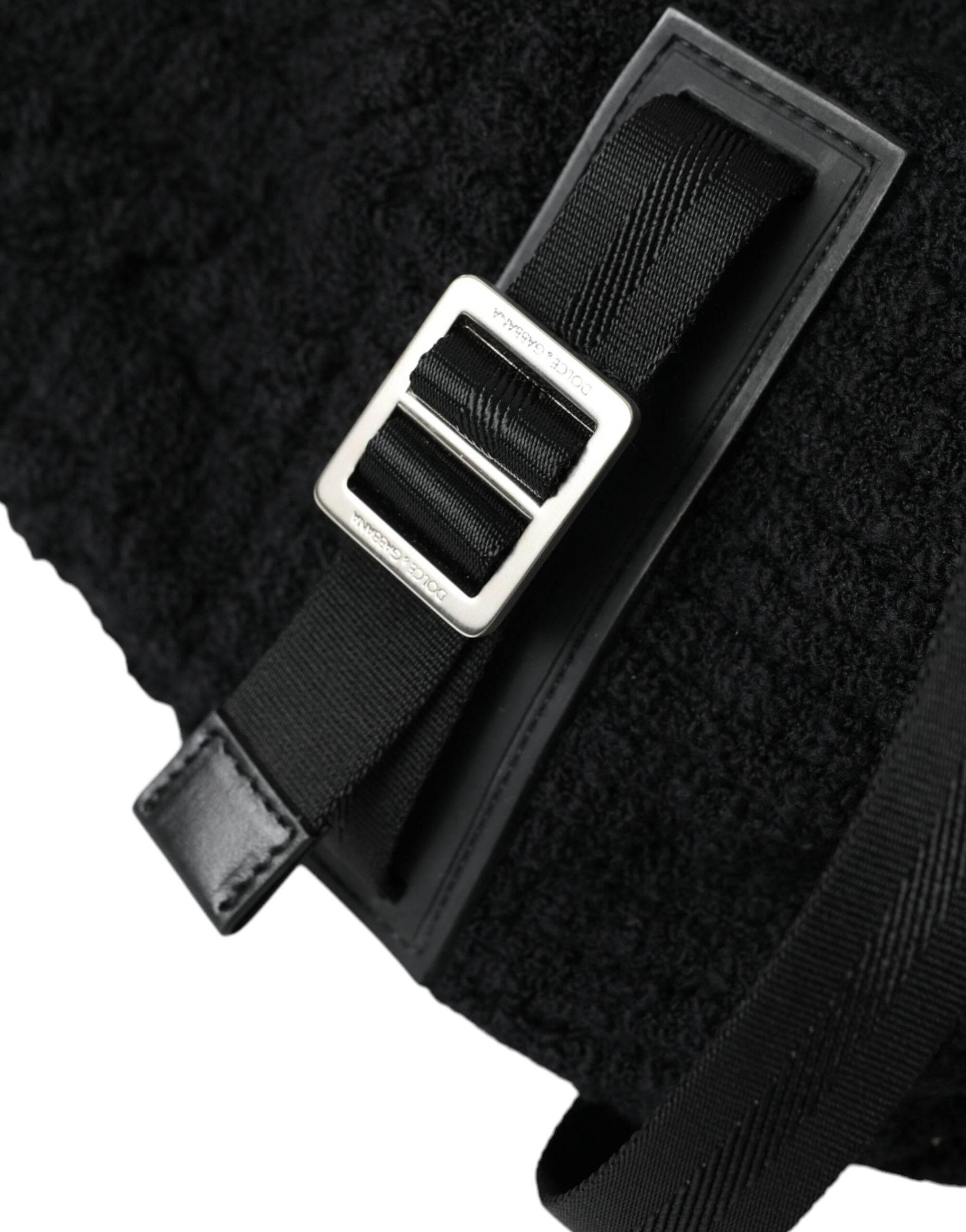 Dolce & Gabbana Elegant Tricot Wool-Blend Backpack in Black - Hilstor
