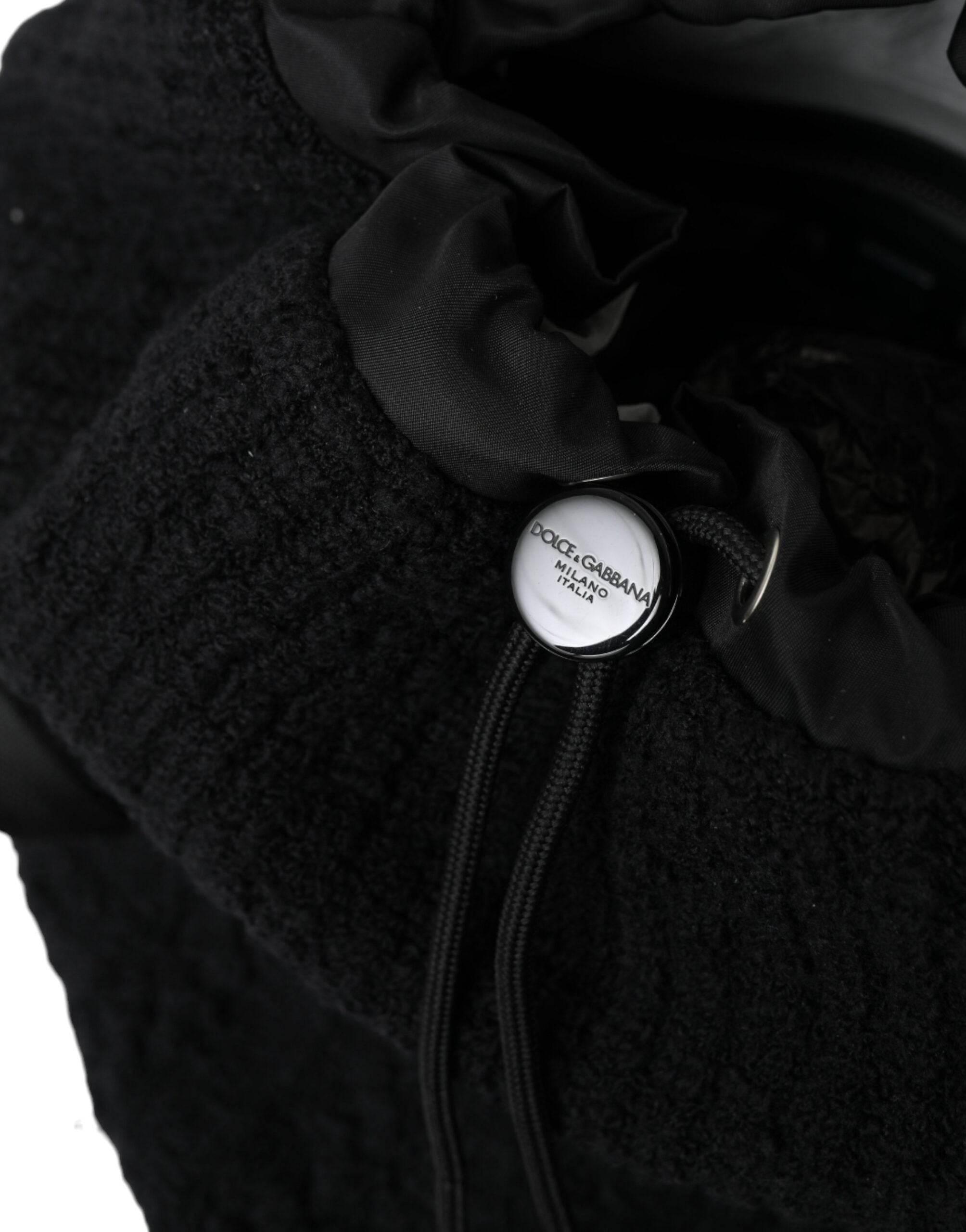 Dolce & Gabbana Elegant Tricot Wool-Blend Backpack in Black - Hilstor