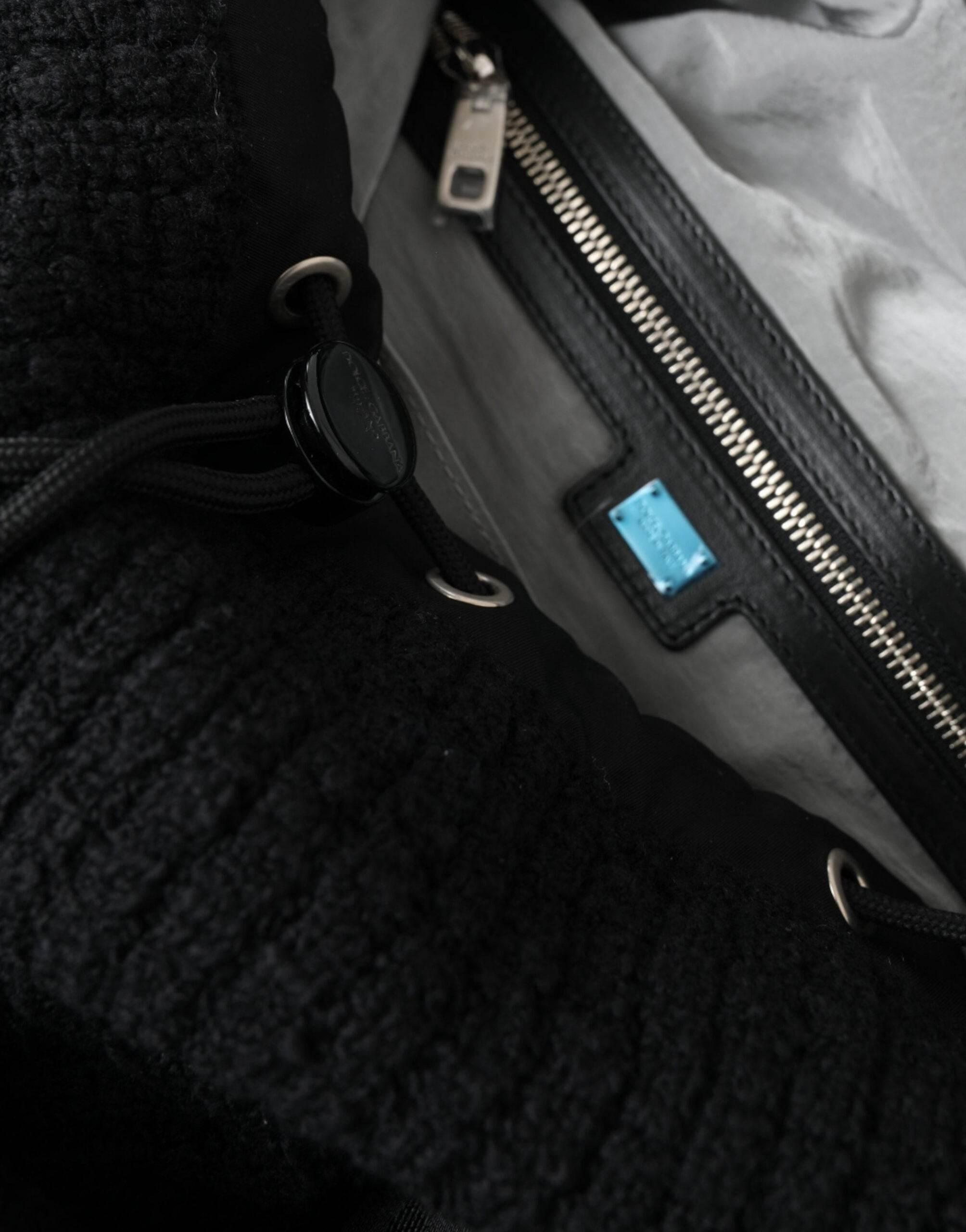 Dolce & Gabbana Elegant Tricot Wool-Blend Backpack in Black - Hilstor