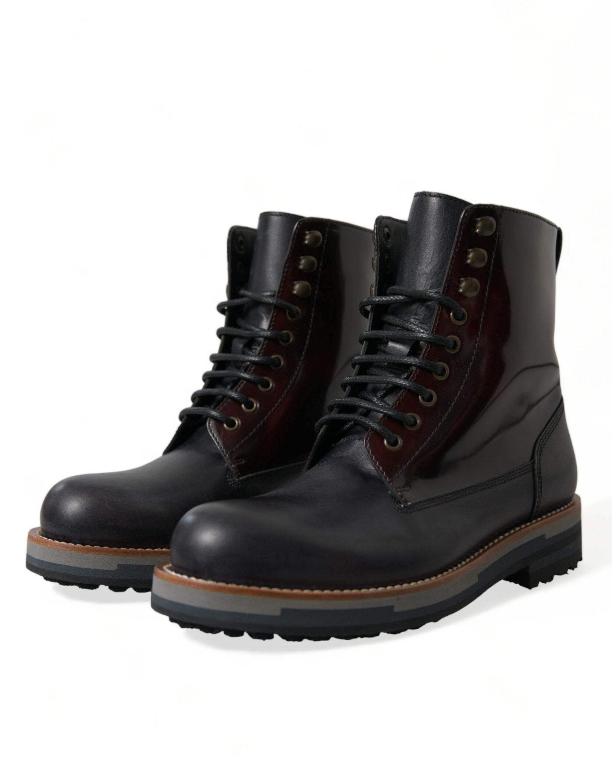 Dolce & Gabbana Elegant Bi-Color Leather Boots - Hilstor