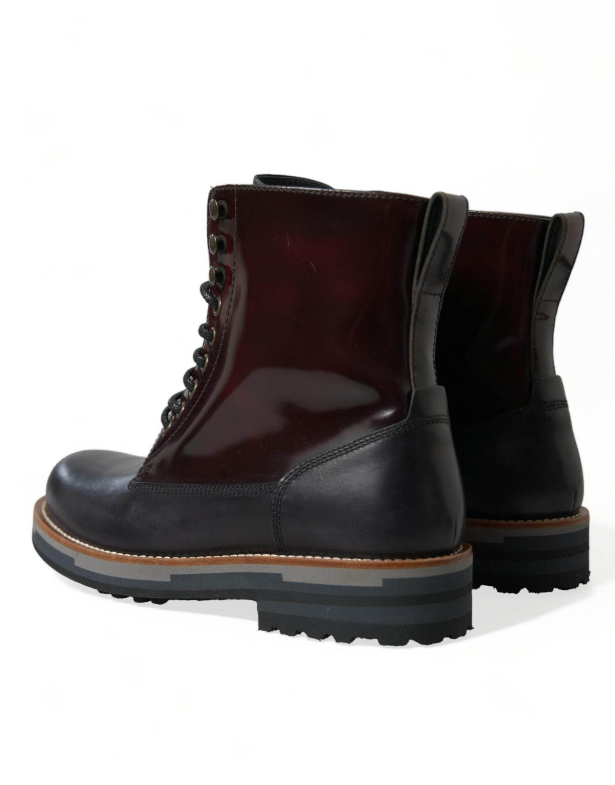 Dolce & Gabbana Elegant Bi-Color Leather Boots - Hilstor