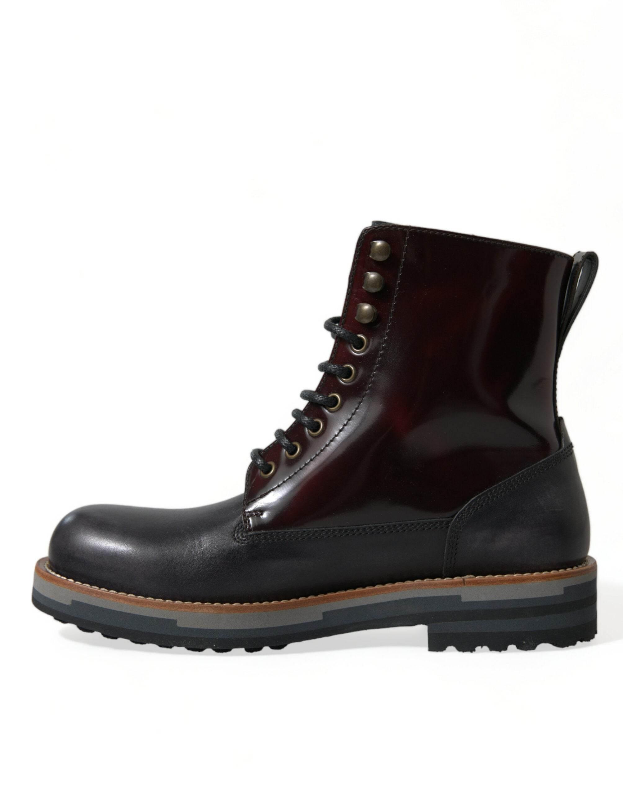 Dolce & Gabbana Elegant Bi-Color Leather Boots - Hilstor