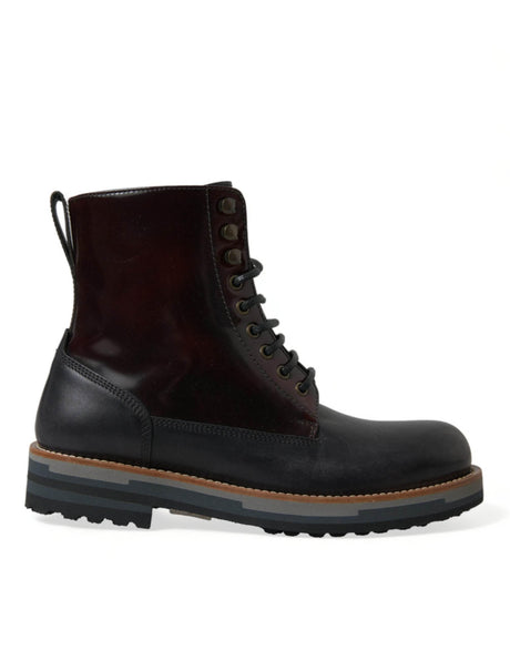 Dolce & Gabbana Elegant Bi-Color Leather Boots - Hilstor
