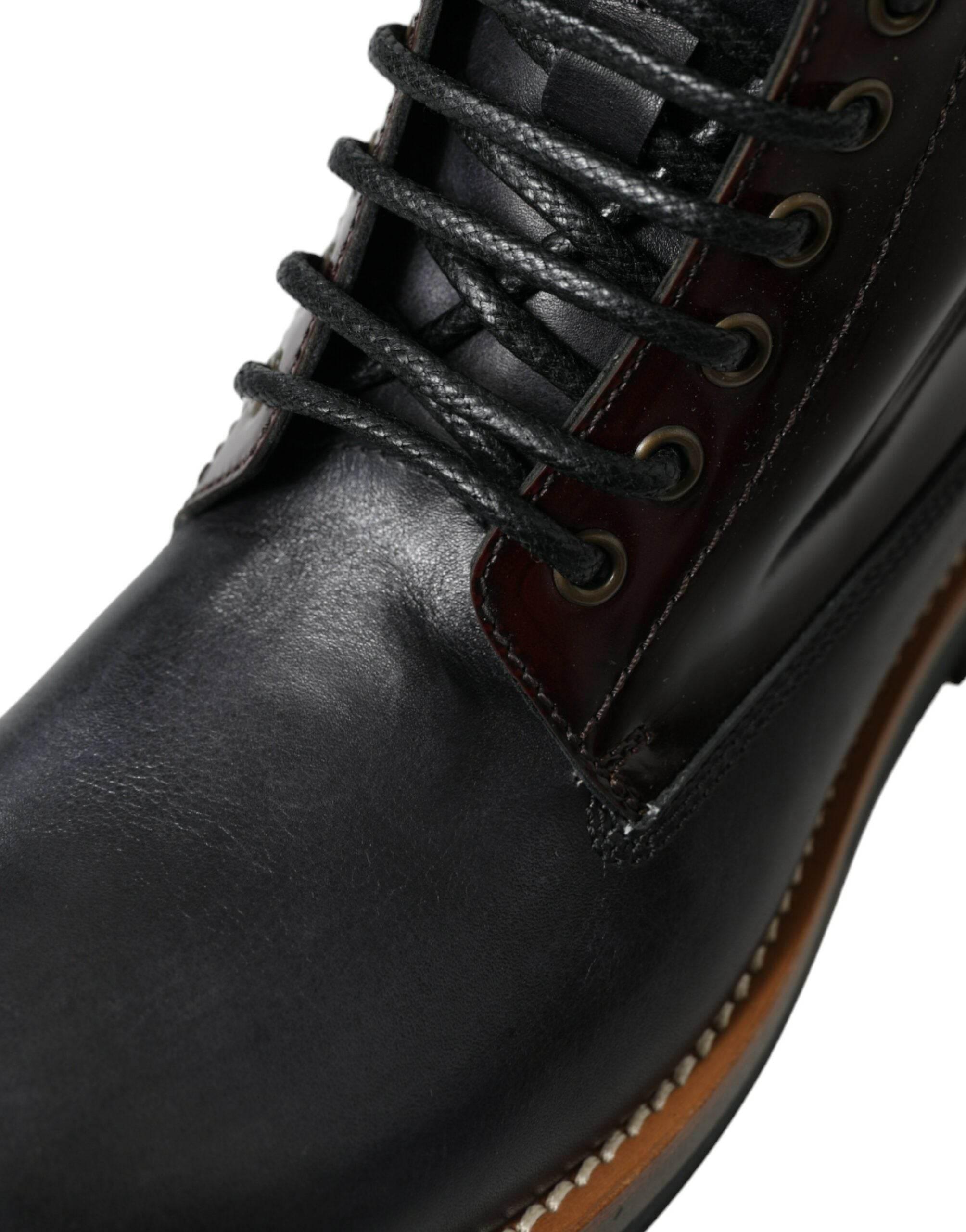 Dolce & Gabbana Elegant Bi-Color Leather Boots - Hilstor