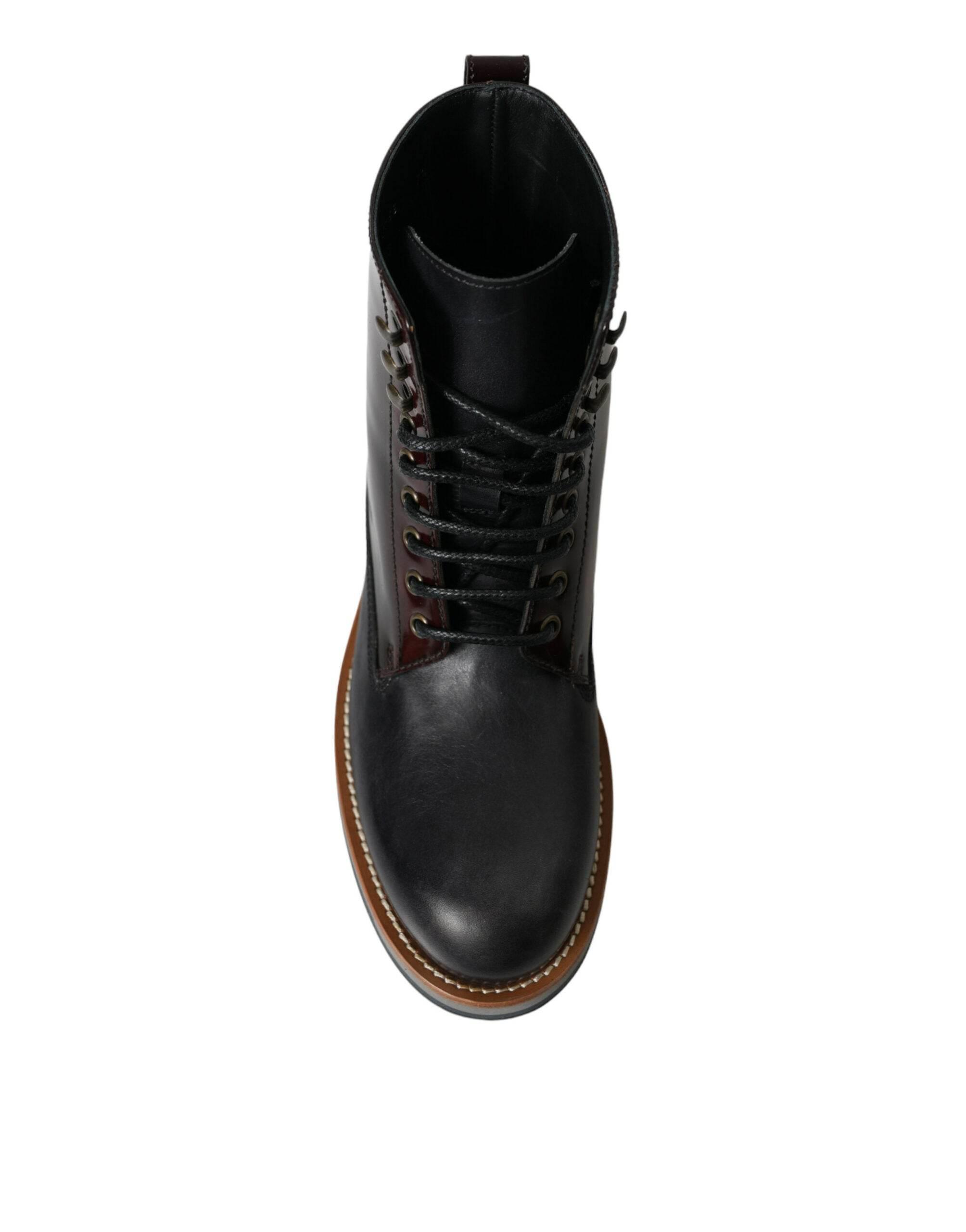 Dolce & Gabbana Elegant Bi-Color Leather Boots - Hilstor