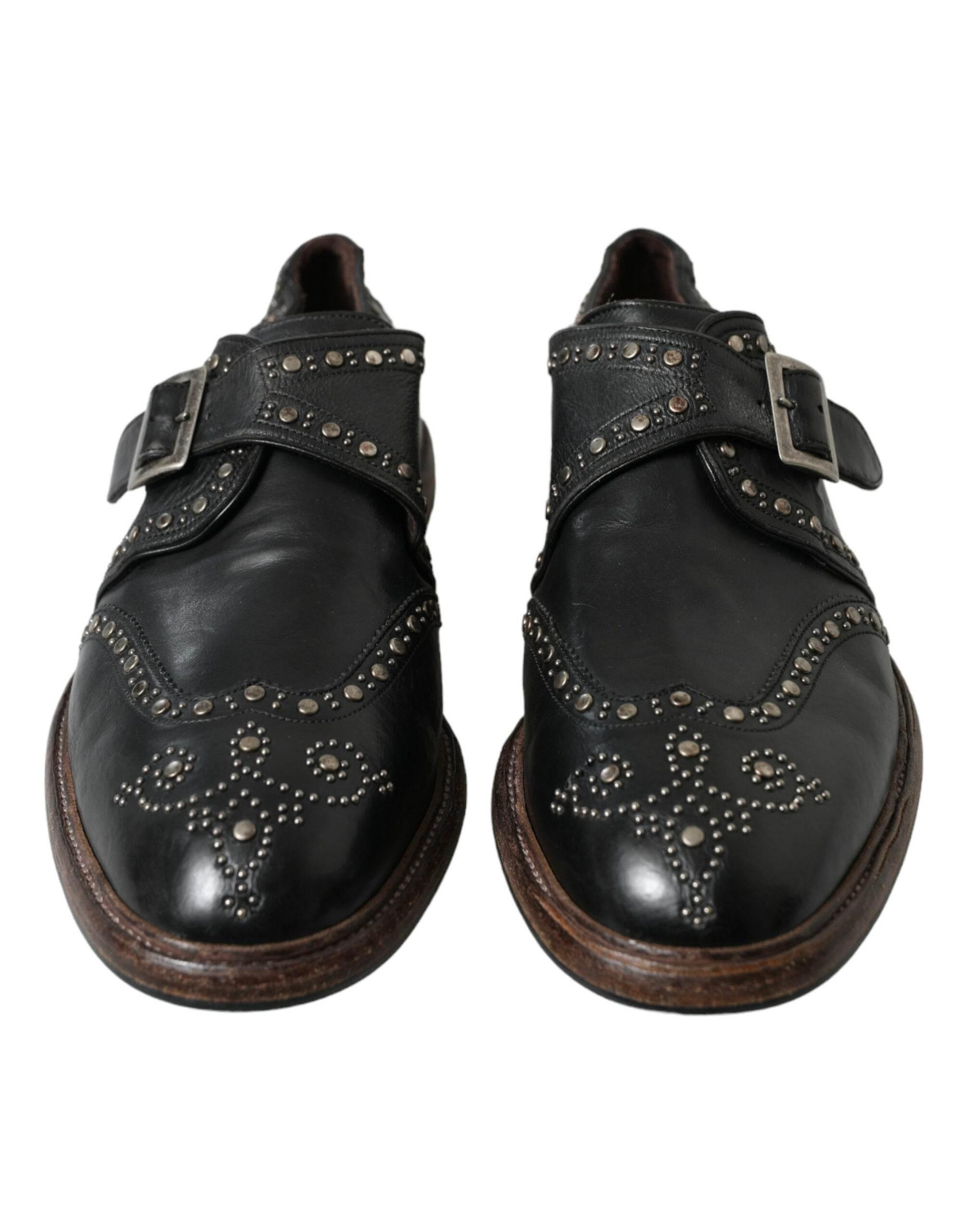 Dolce & Gabbana Elegant Calfskin Leather Monk Straps - Hilstor
