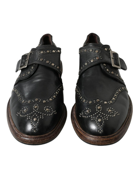 Dolce & Gabbana Elegant Calfskin Leather Monk Straps - Hilstor