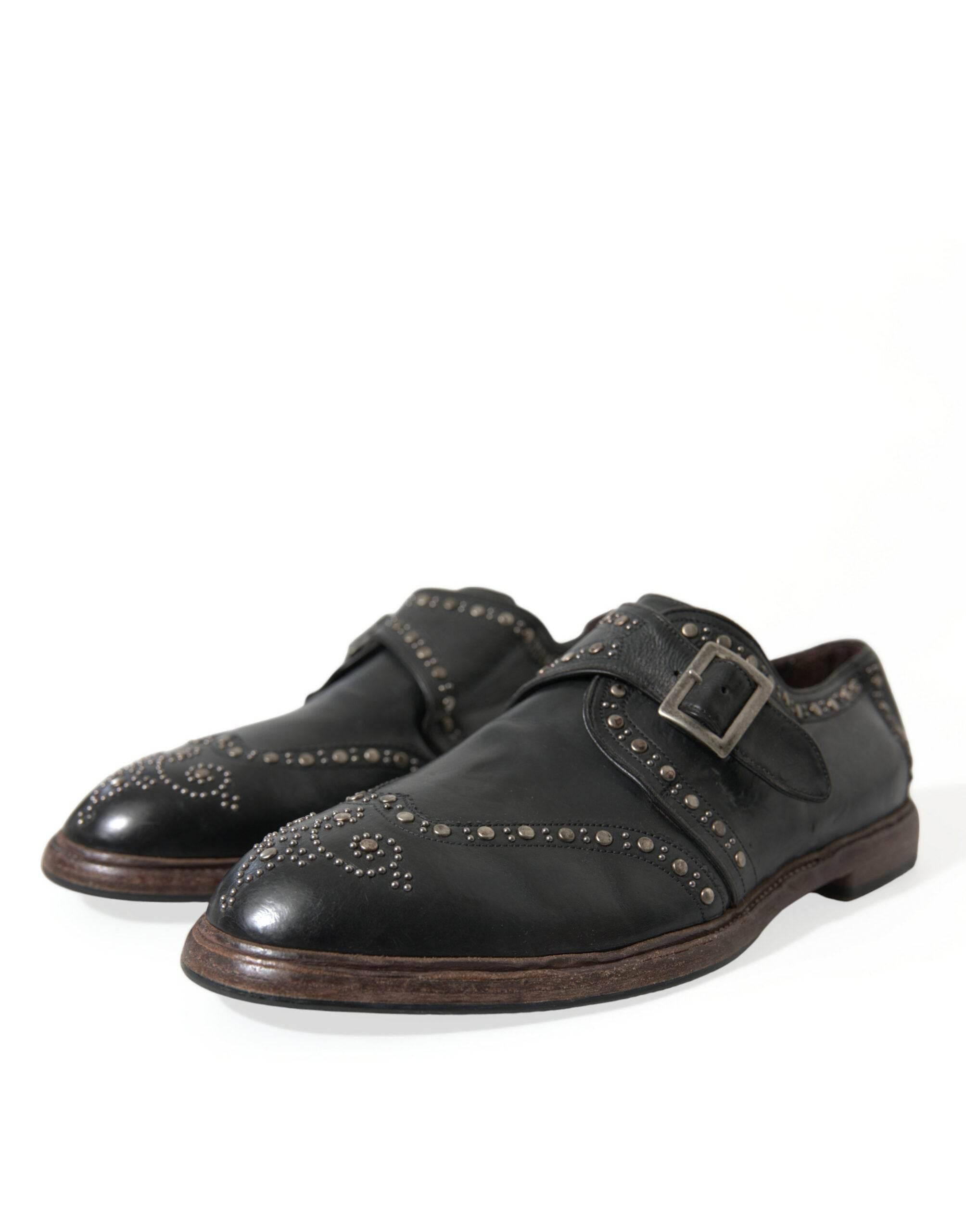 Dolce & Gabbana Elegant Calfskin Leather Monk Straps - Hilstor